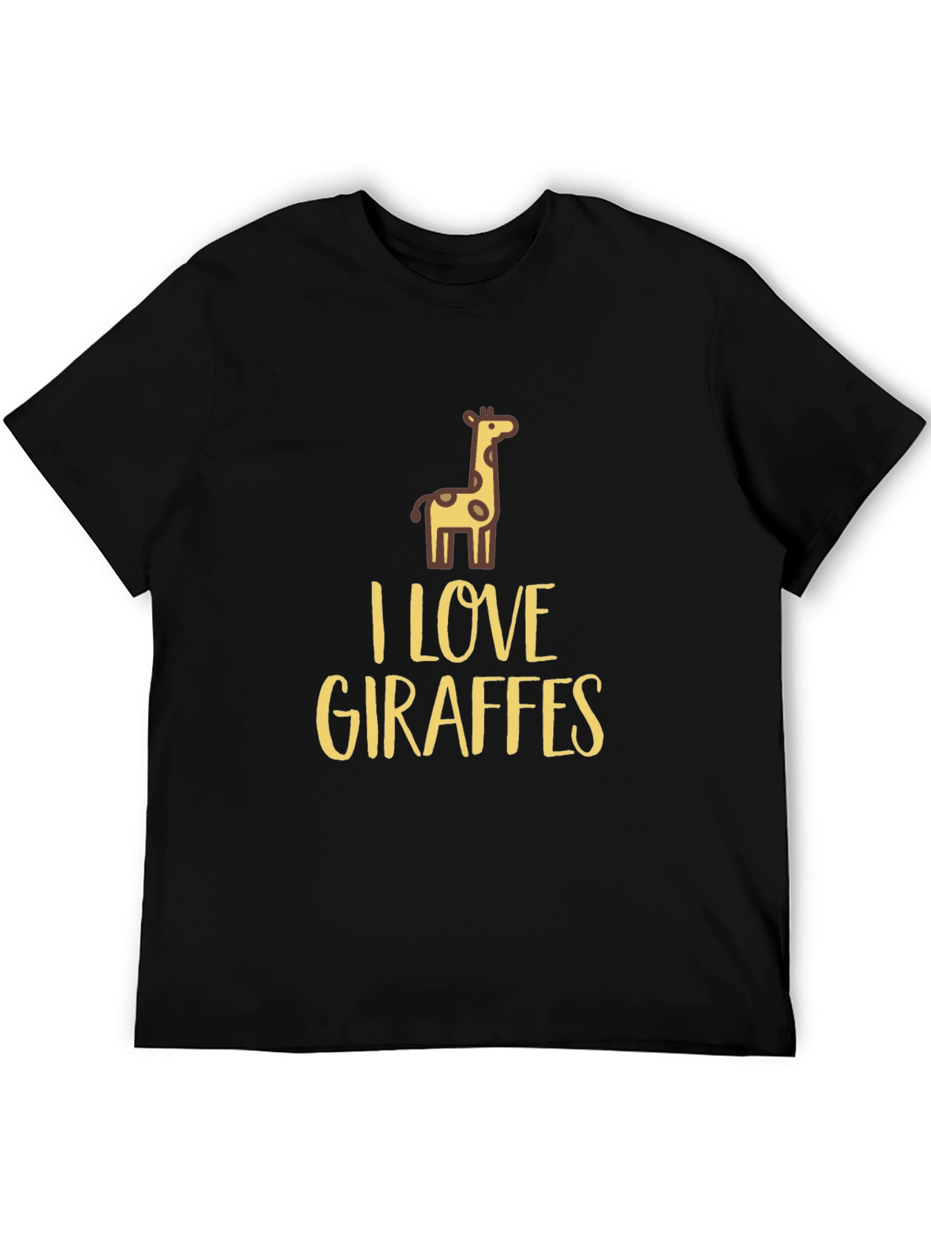 I Love Giraffes Graphic Tee - Mens Black Crew Neck