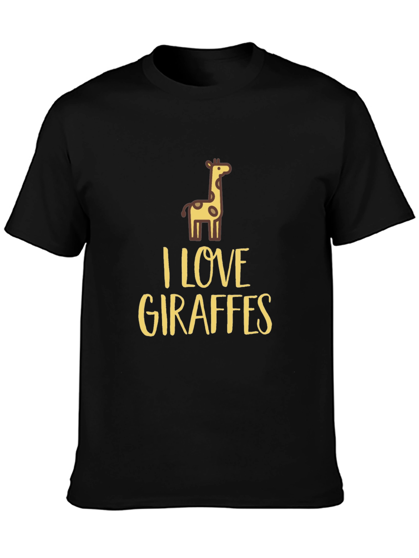 I Love Giraffes Graphic Tee - Mens Black Crew Neck