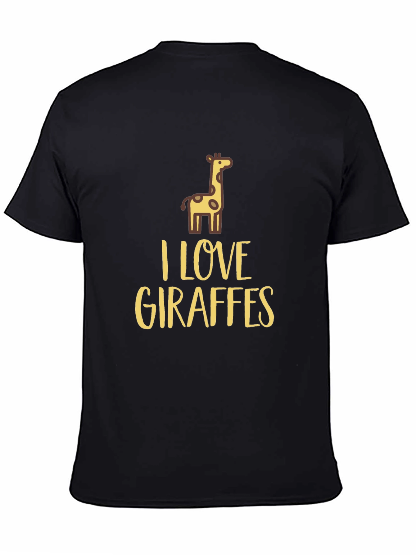 I Love Giraffes Graphic Tee - Mens Black Crew Neck