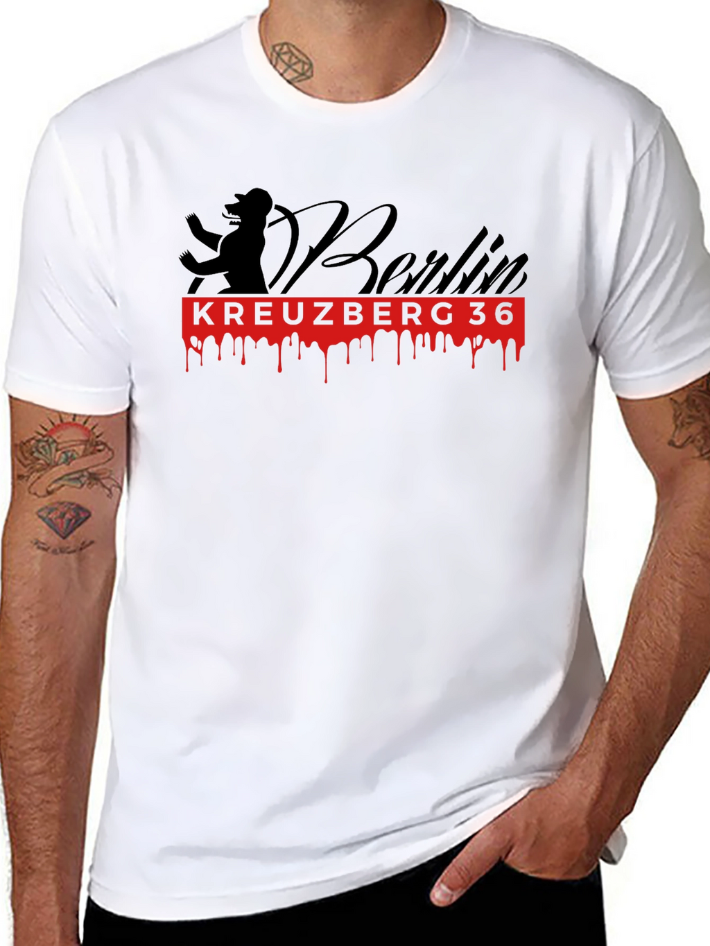 Berlin Kreuzberg 36 Graphic Tee - Black Cotton T-Shirt