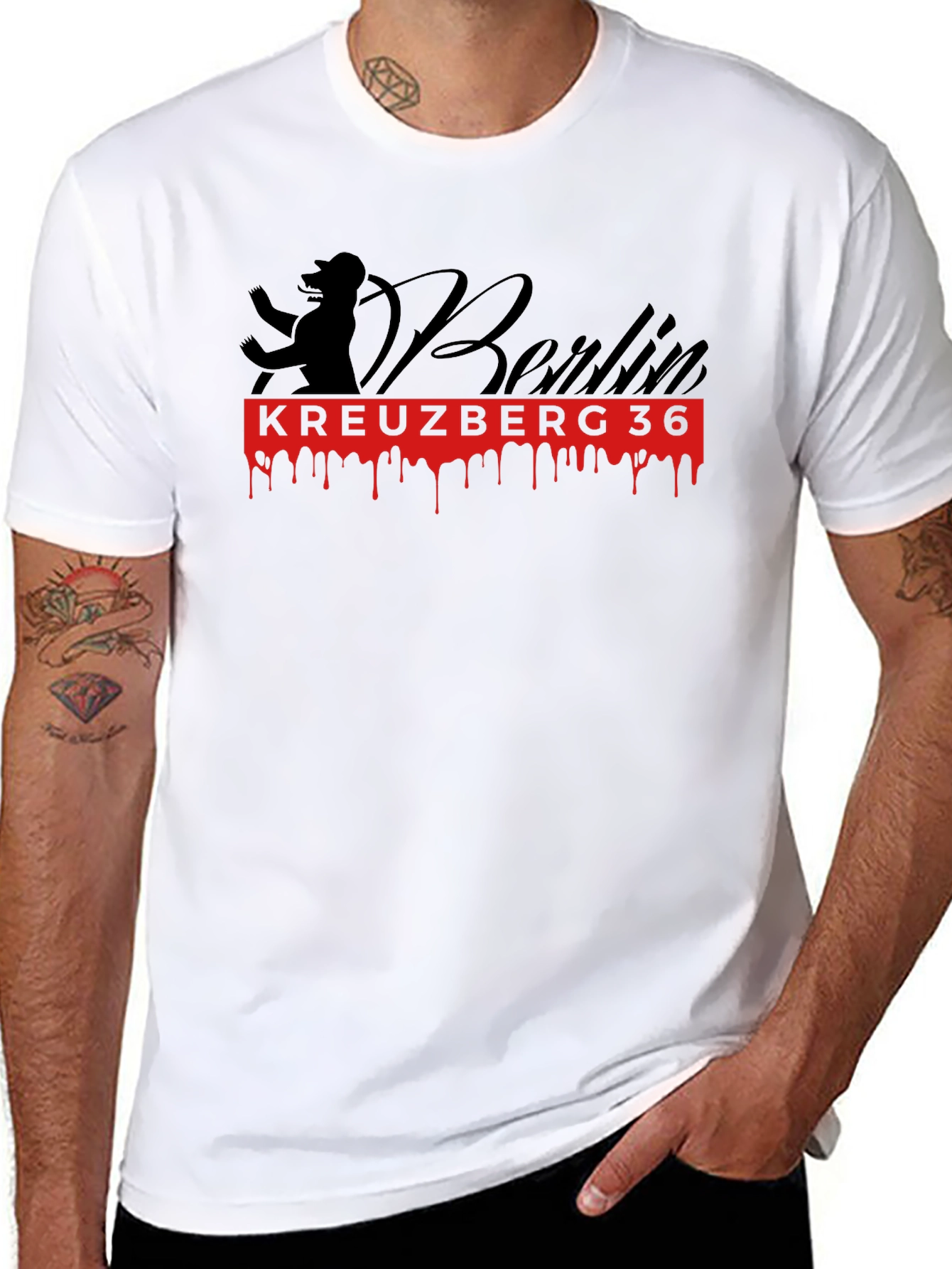 Berlin Kreuzberg 36 Graphic Tee - Black Cotton T-Shirt