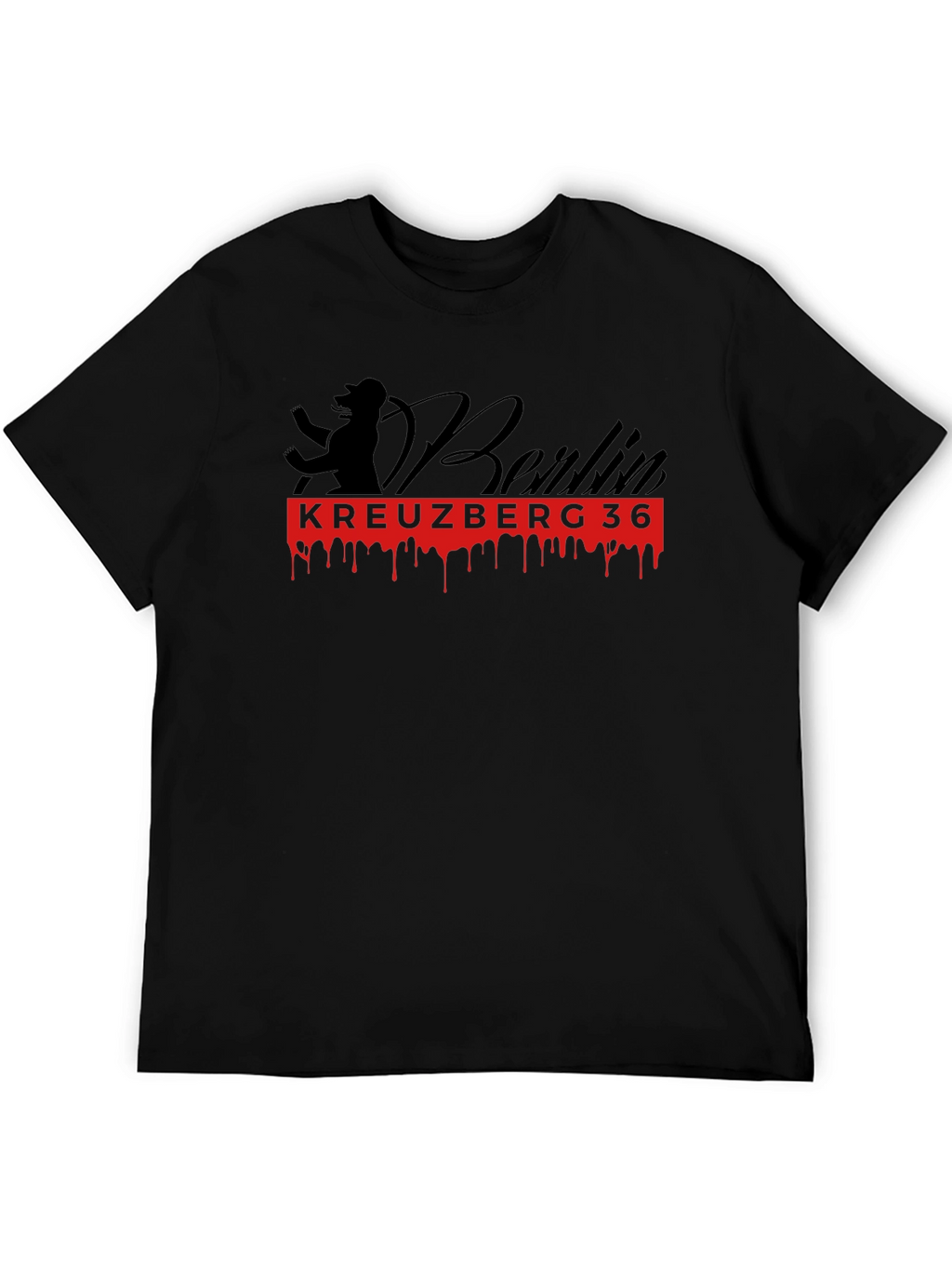 Berlin Kreuzberg 36 Graphic Tee - Black Cotton T-Shirt