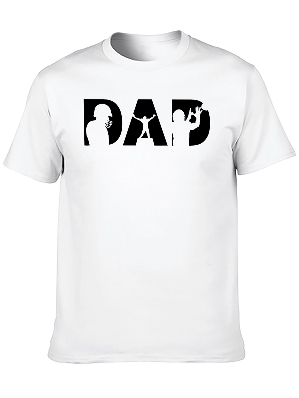 Dad Football Silhouette Graphic Tee - Black