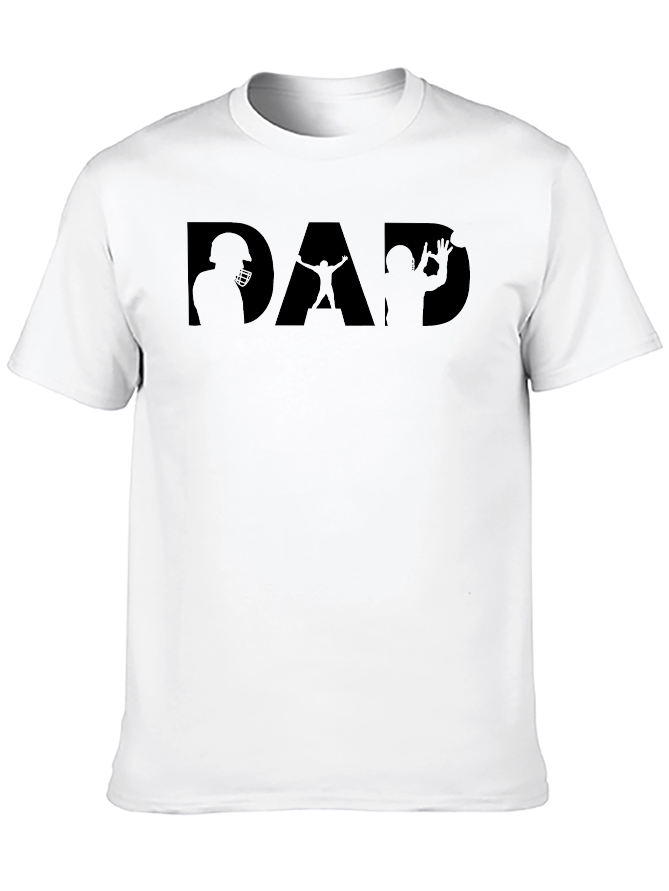 Dad Football Silhouette Graphic Tee - Black