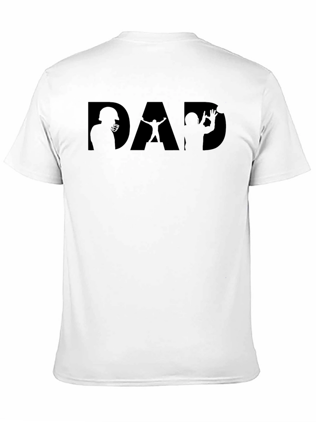 Dad Football Silhouette Graphic Tee - Black