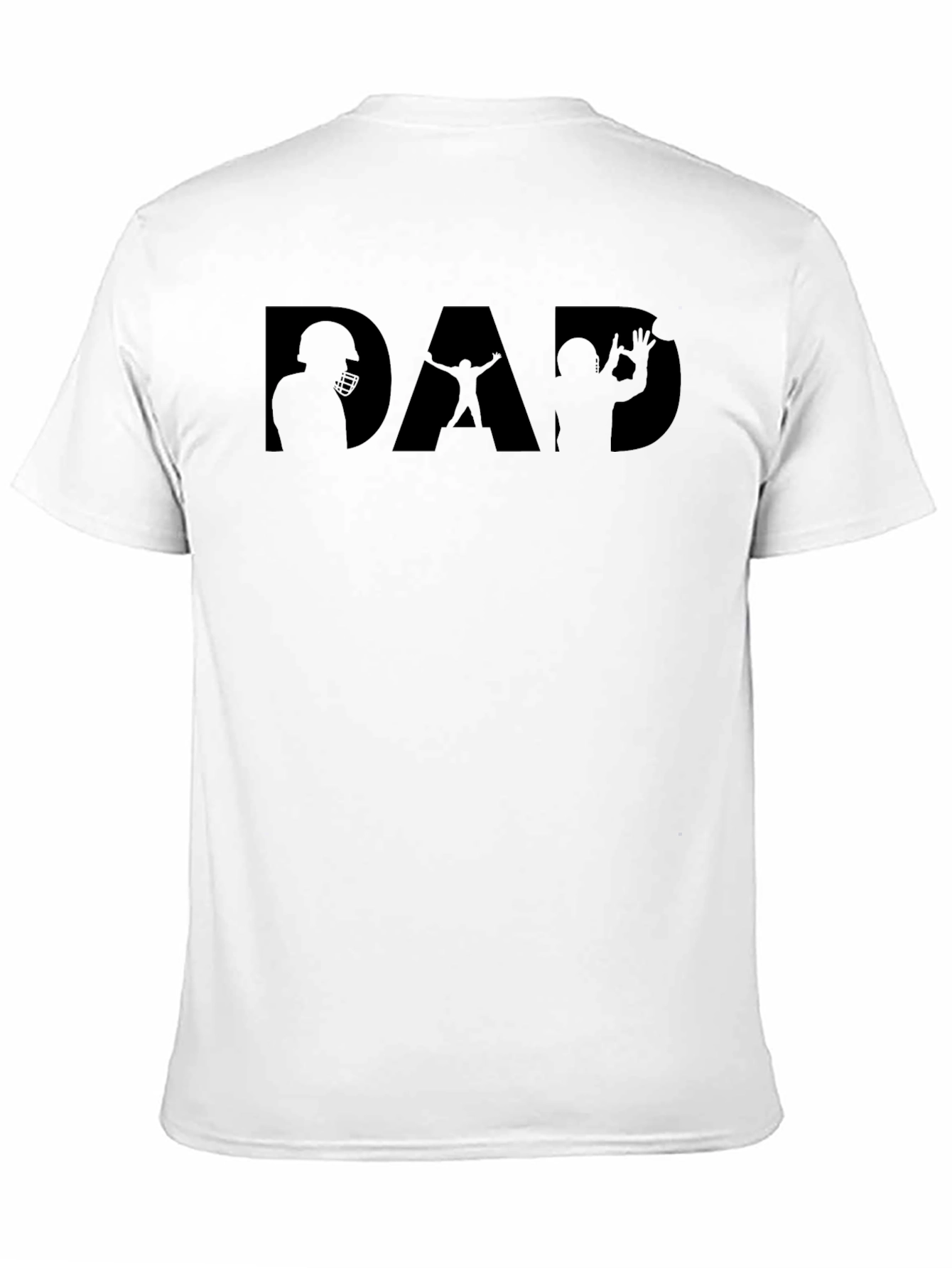 Dad Football Silhouette Graphic Tee - Black
