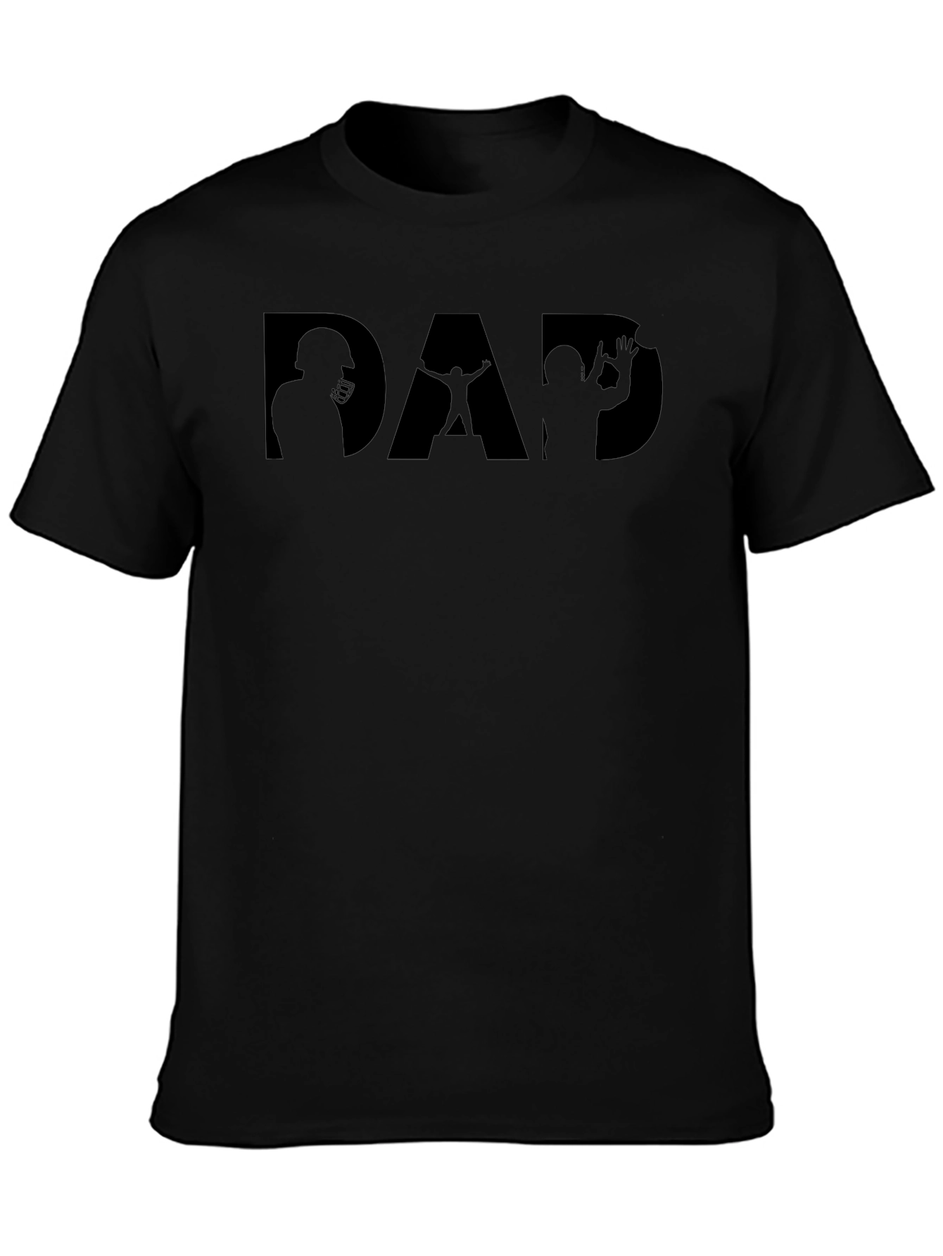 Dad Football Silhouette Graphic Tee - Black