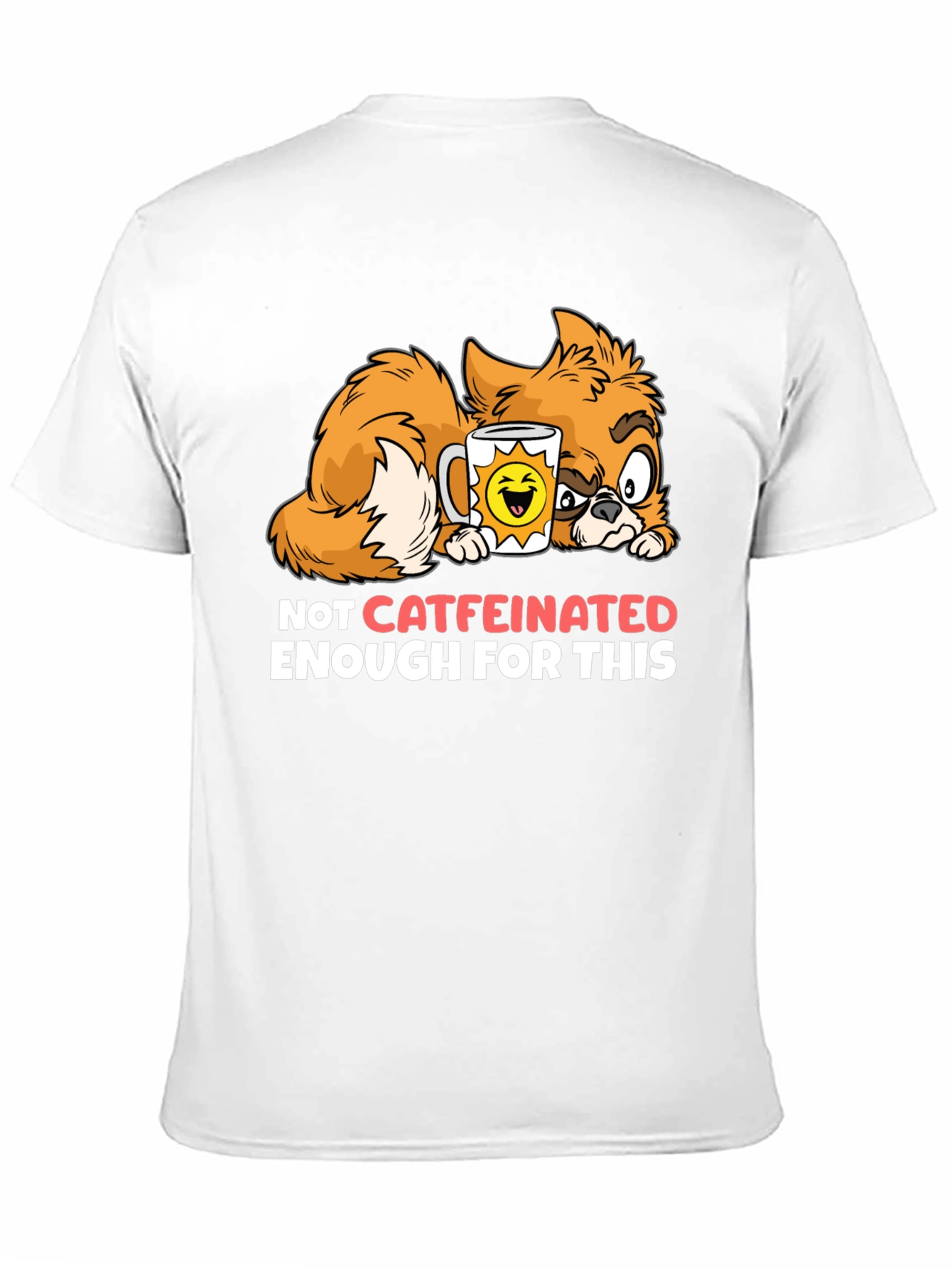 Funny Cat Not Caffeinated Enough Graphic T-Shirt