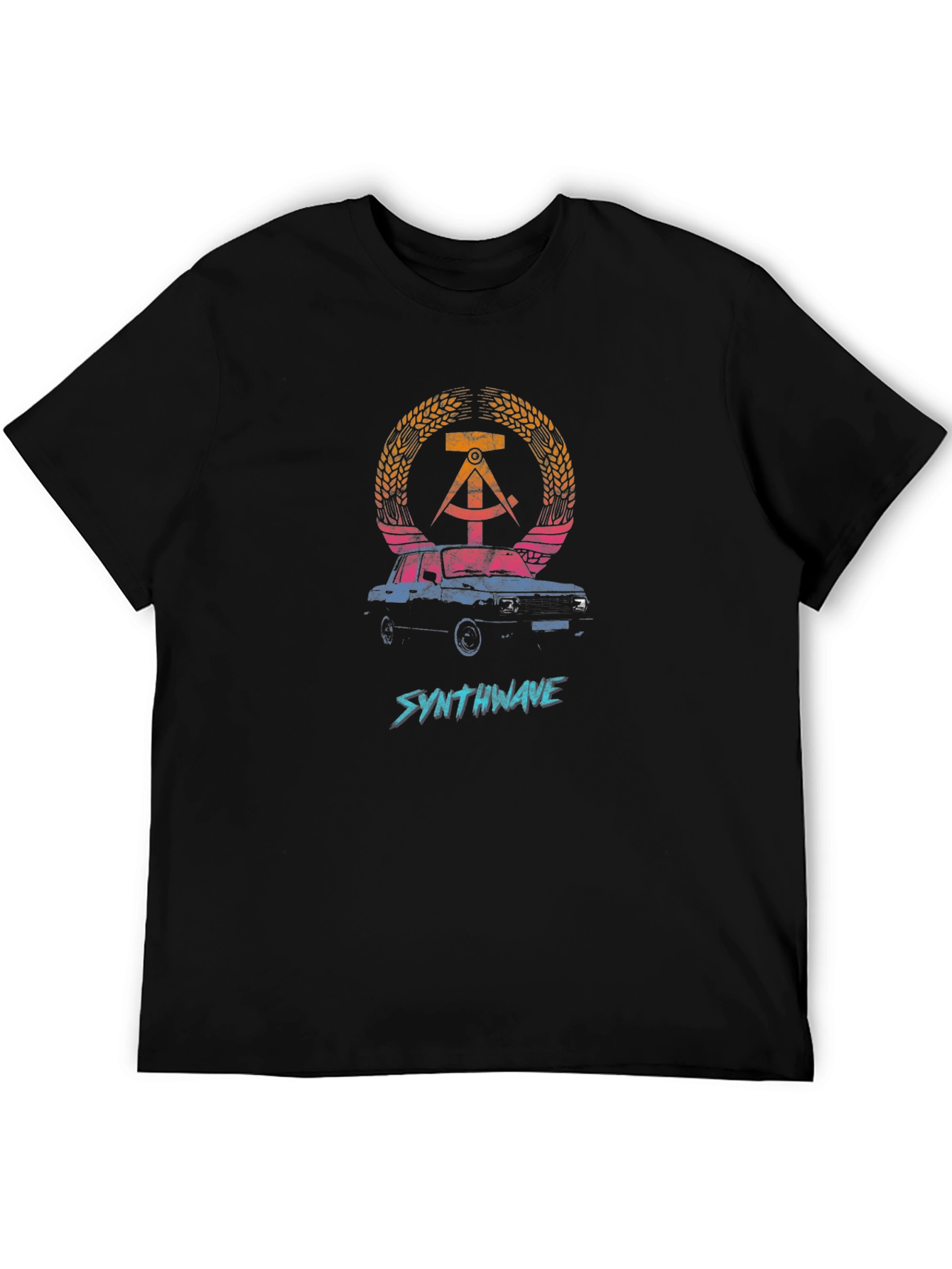 Synthwave GDR Car Graphic T-Shirt