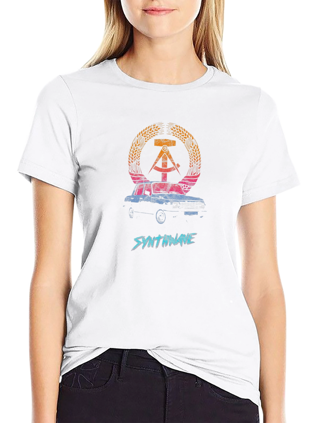 Synthwave GDR Car Graphic T-Shirt