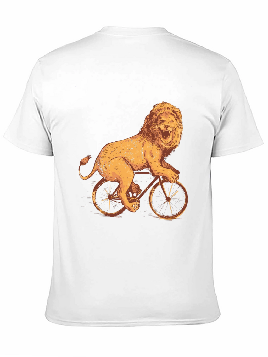 Lion Riding Bike Graphic Tee - Cool Black T-Shirt