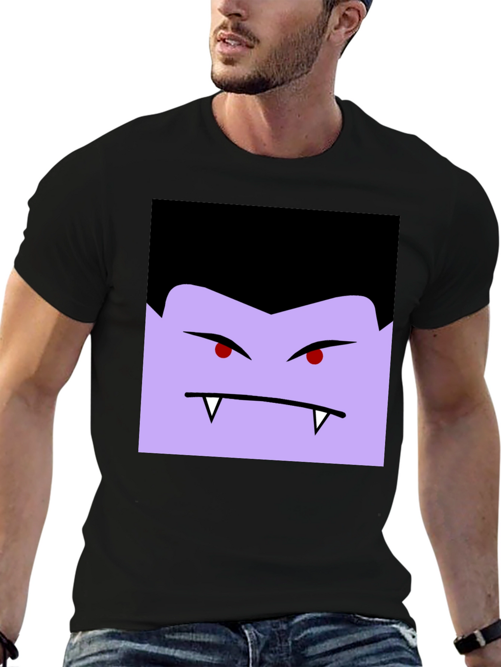 Vampire Face Graphic Black T-Shirt