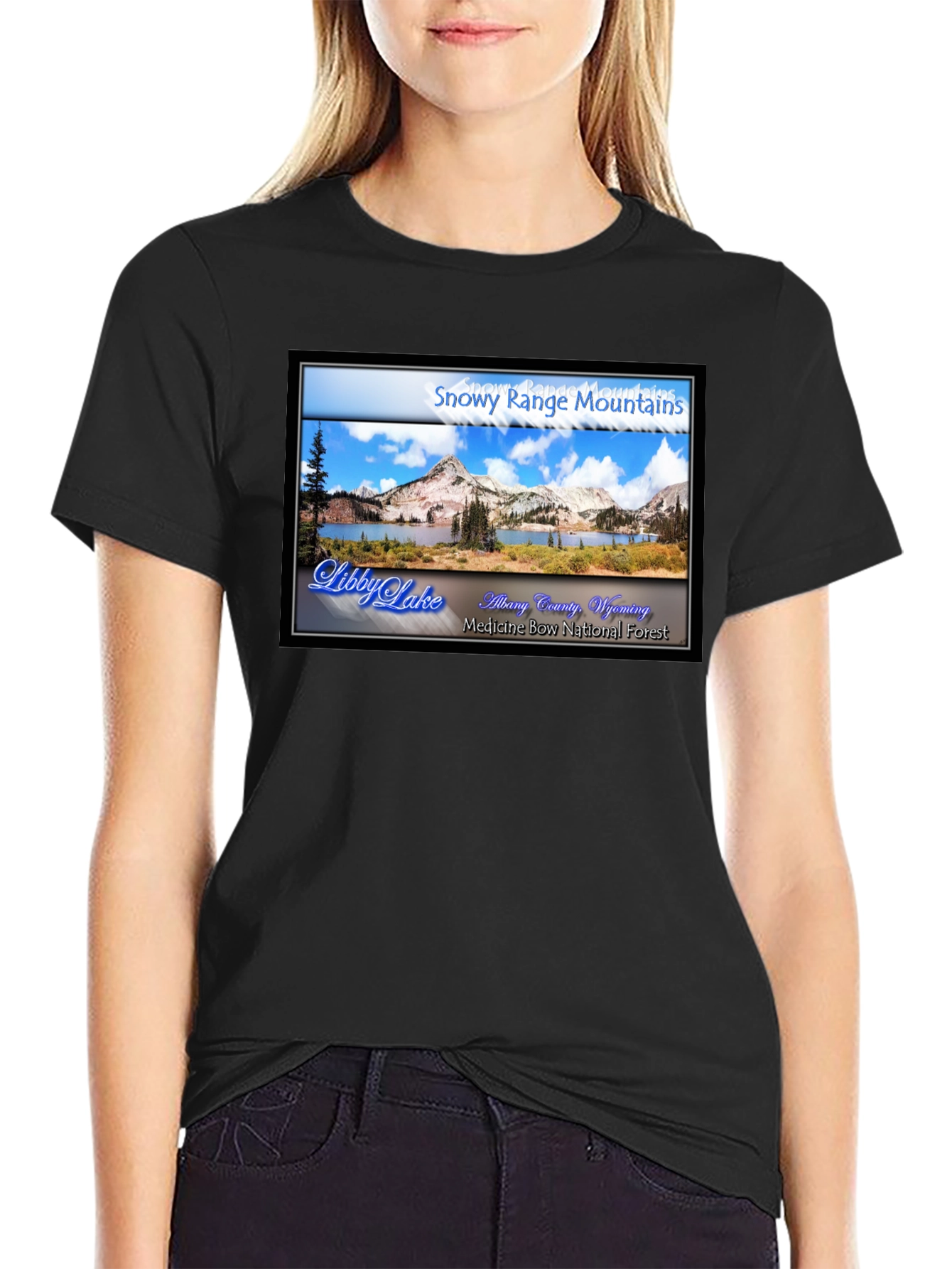 Snowy Range Mountains Libby Lake Graphic Tee