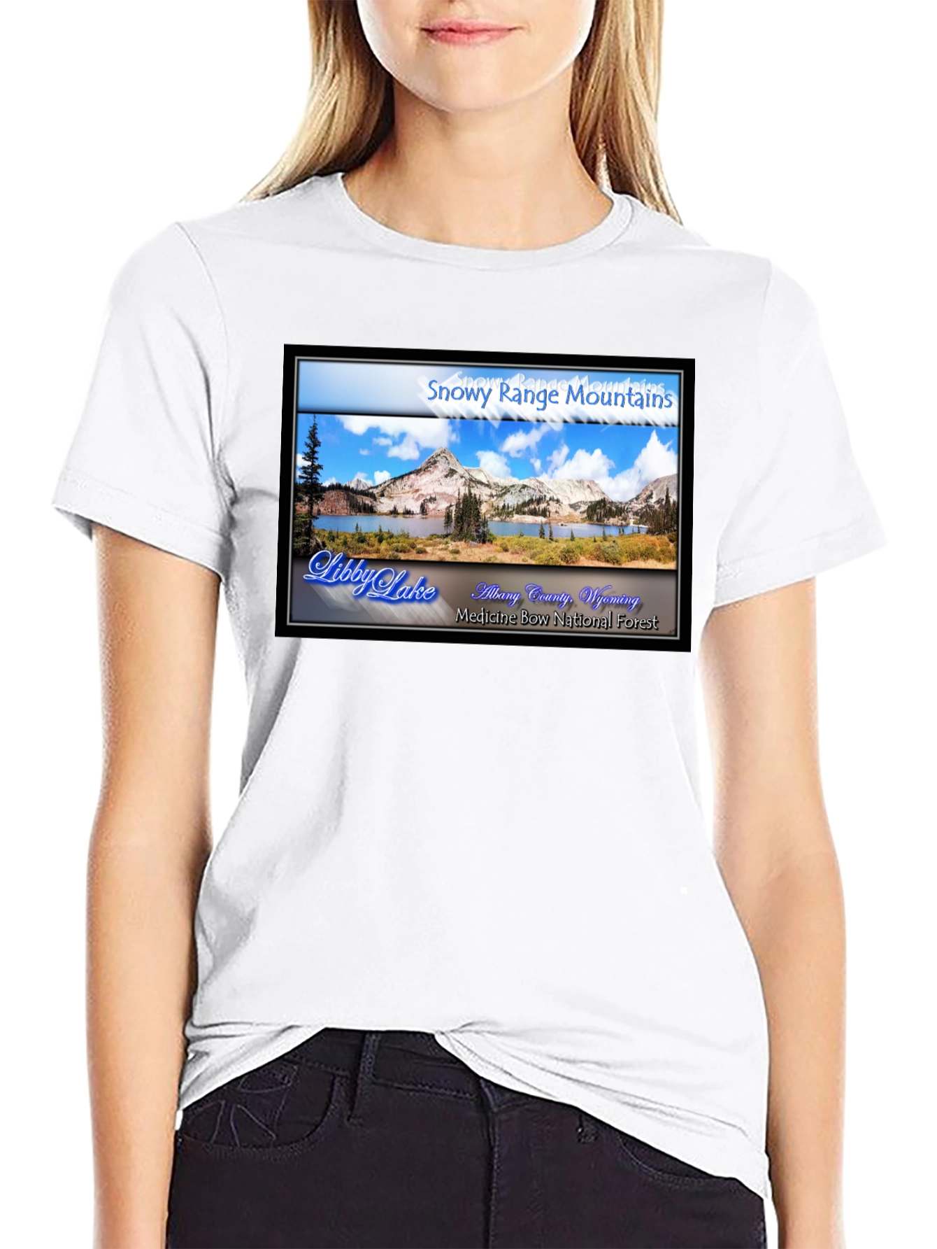 Snowy Range Mountains Libby Lake Graphic Tee