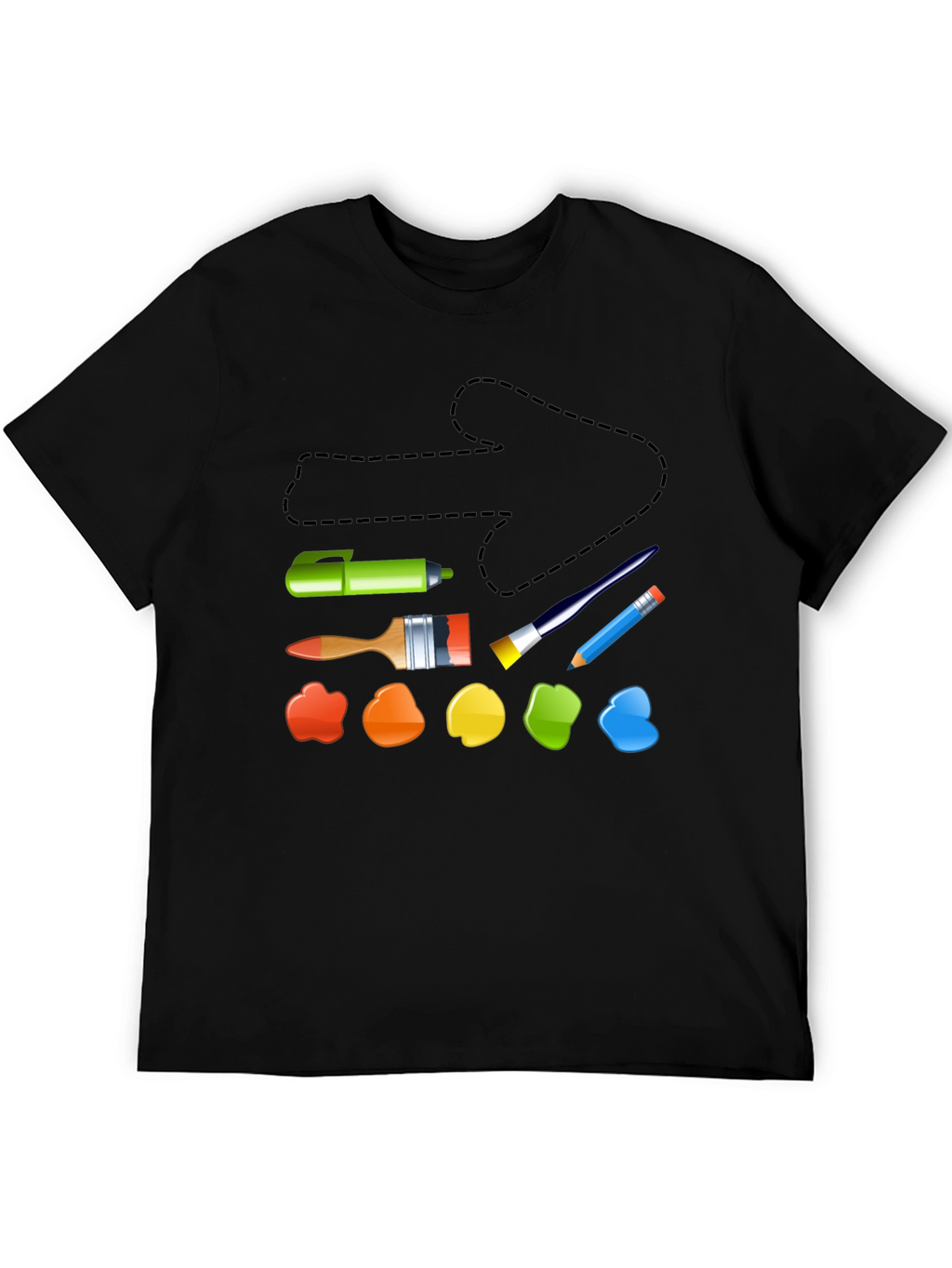 Artistic Palette Black T-Shirt