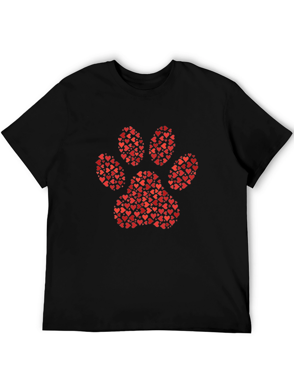 Heart Paw Print Graphic Tee - Black