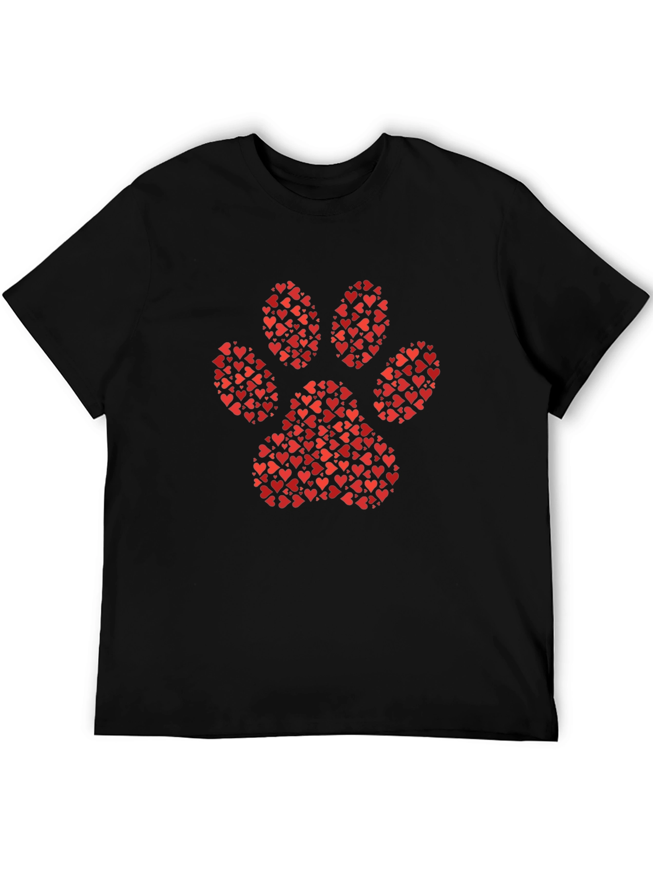Heart Paw Print Graphic Tee - Black