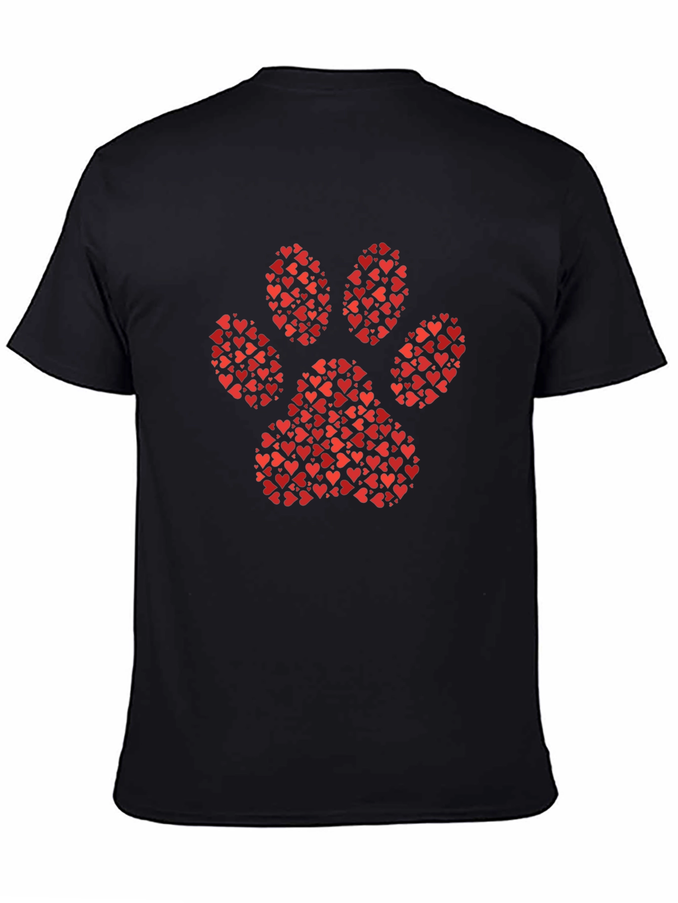 Heart Paw Print Graphic Tee - Black