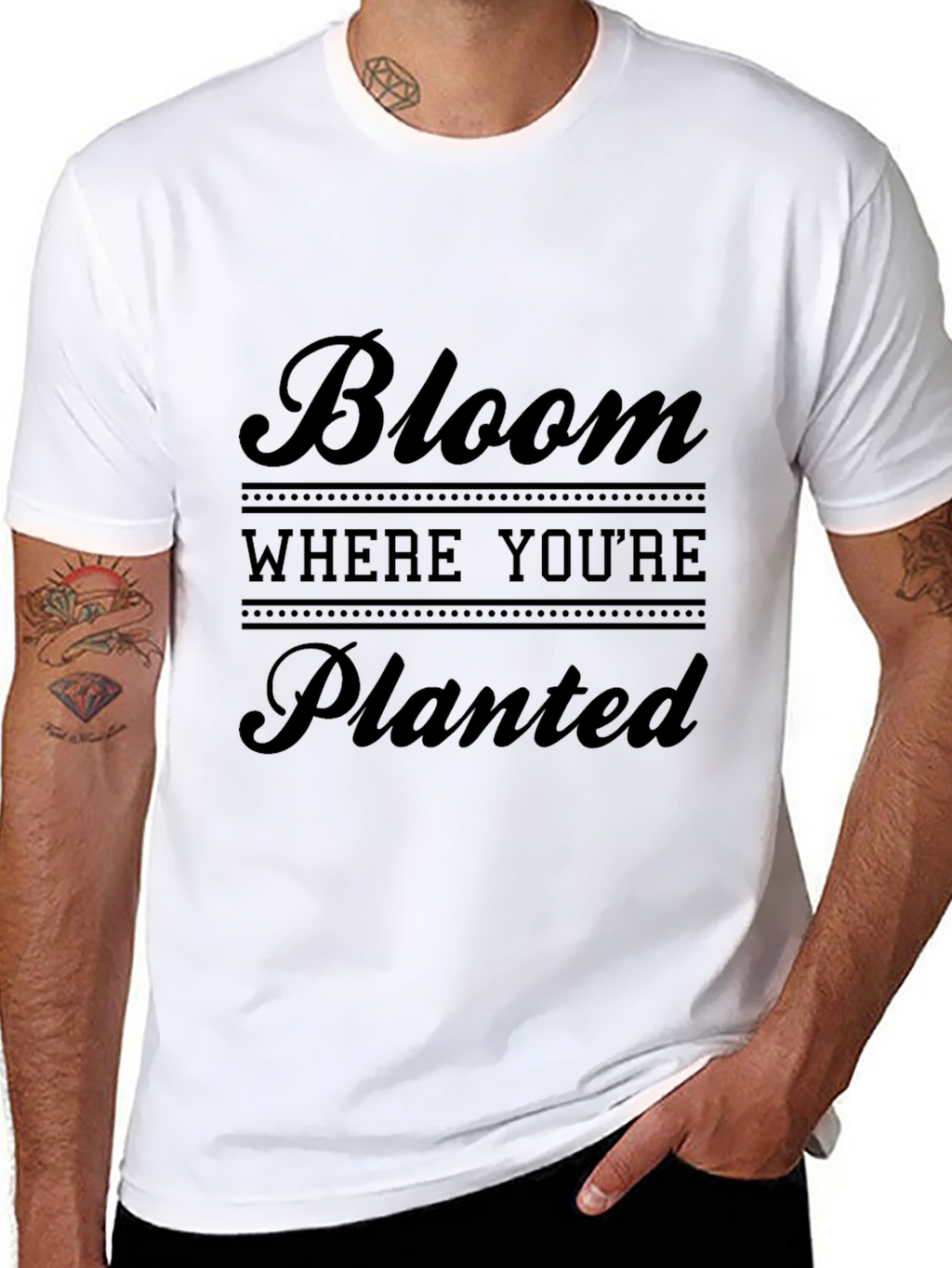 Bloom Where Youre Planted Graphic Tee - Black