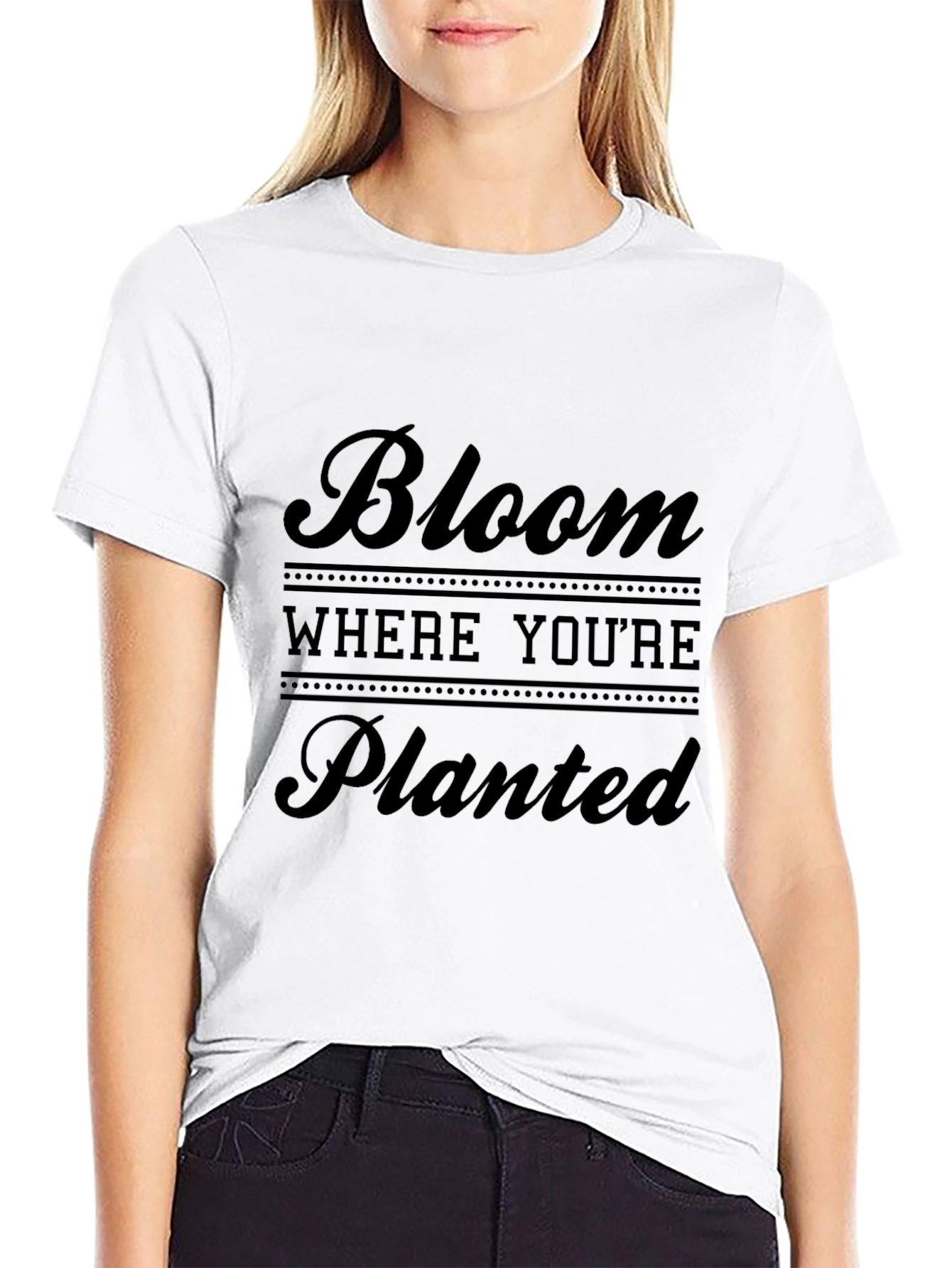 Bloom Where Youre Planted Graphic Tee - Black
