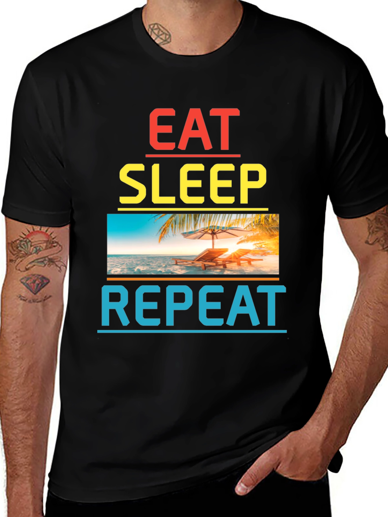 Eat Sleep Repeat Beach T-Shirt