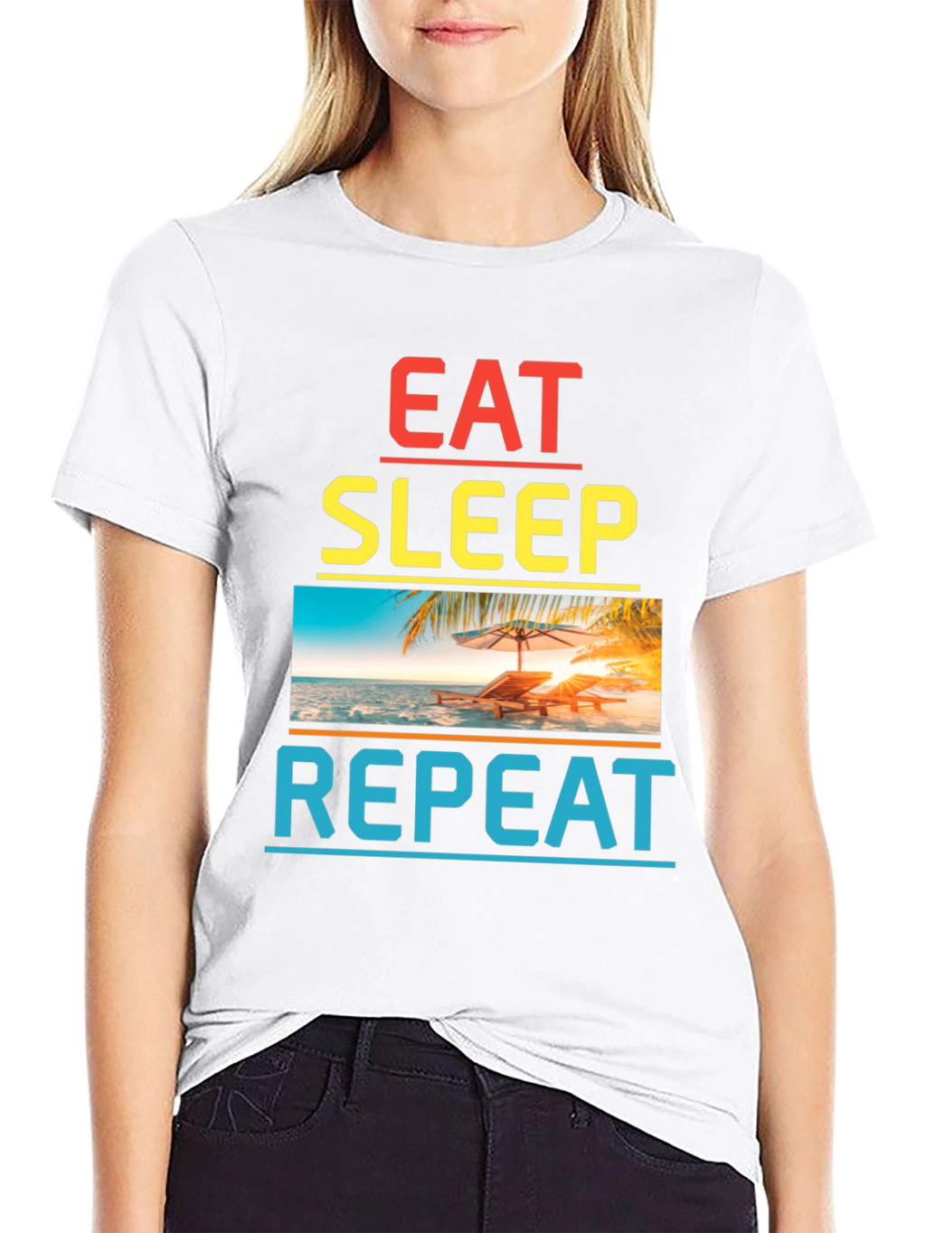 Eat Sleep Repeat Beach T-Shirt