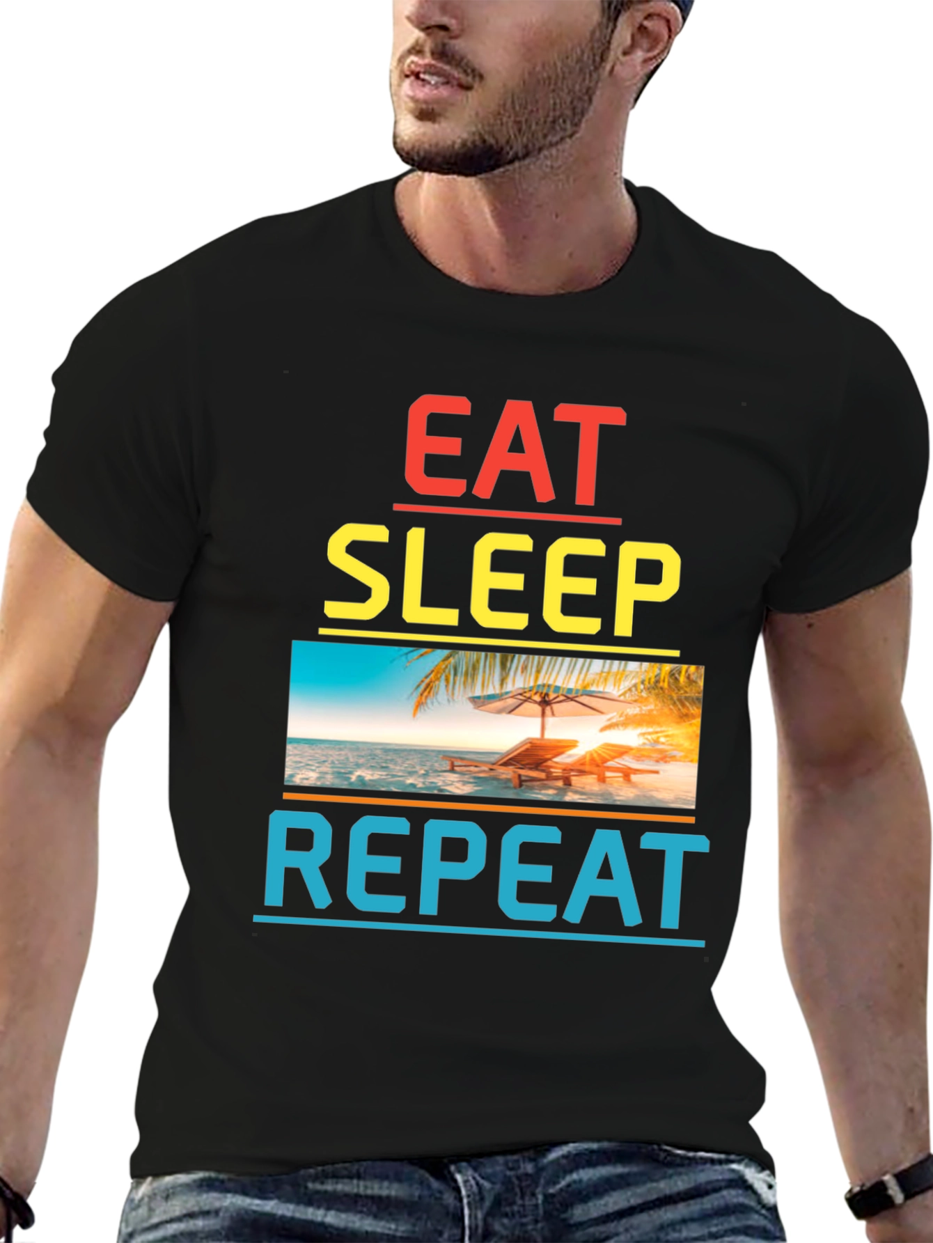Eat Sleep Repeat Beach T-Shirt