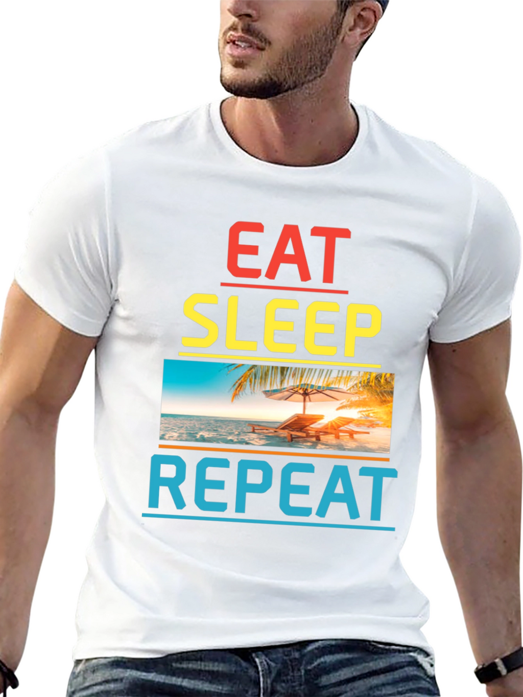 Eat Sleep Repeat Beach T-Shirt