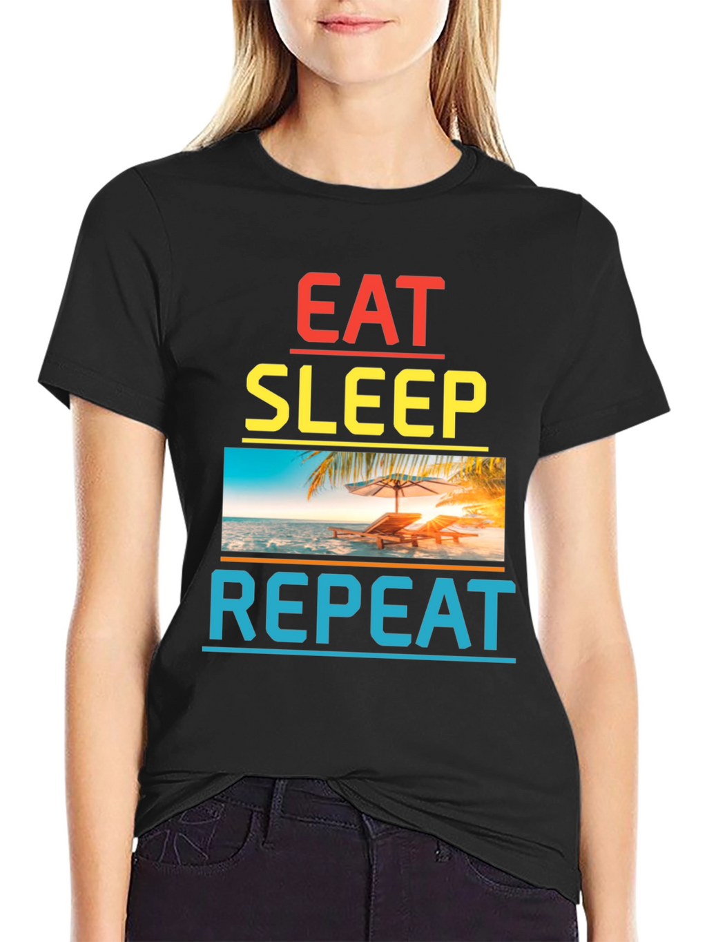 Eat Sleep Repeat Beach T-Shirt