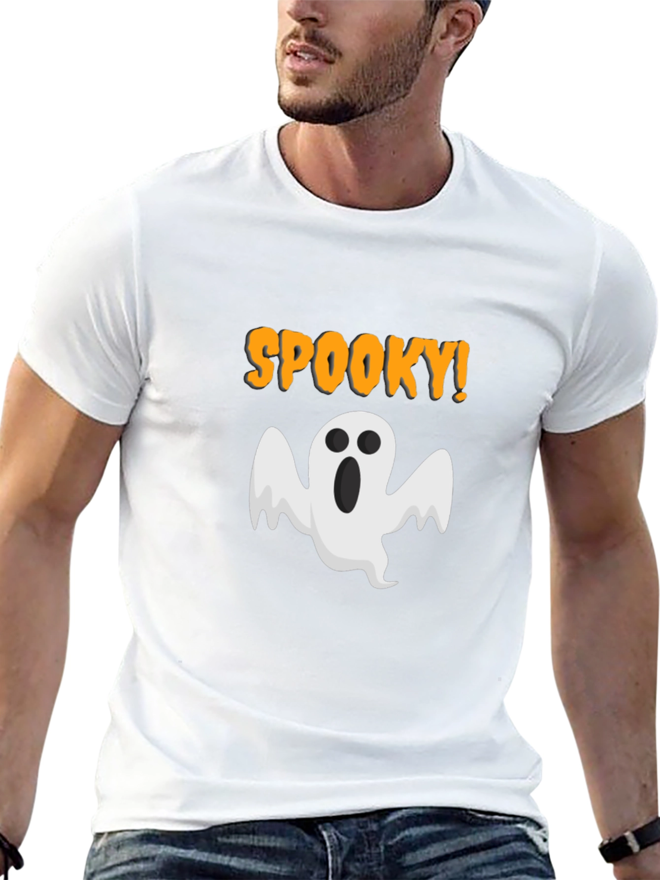 Spooky Ghost Graphic T-Shirt - Halloween Tee