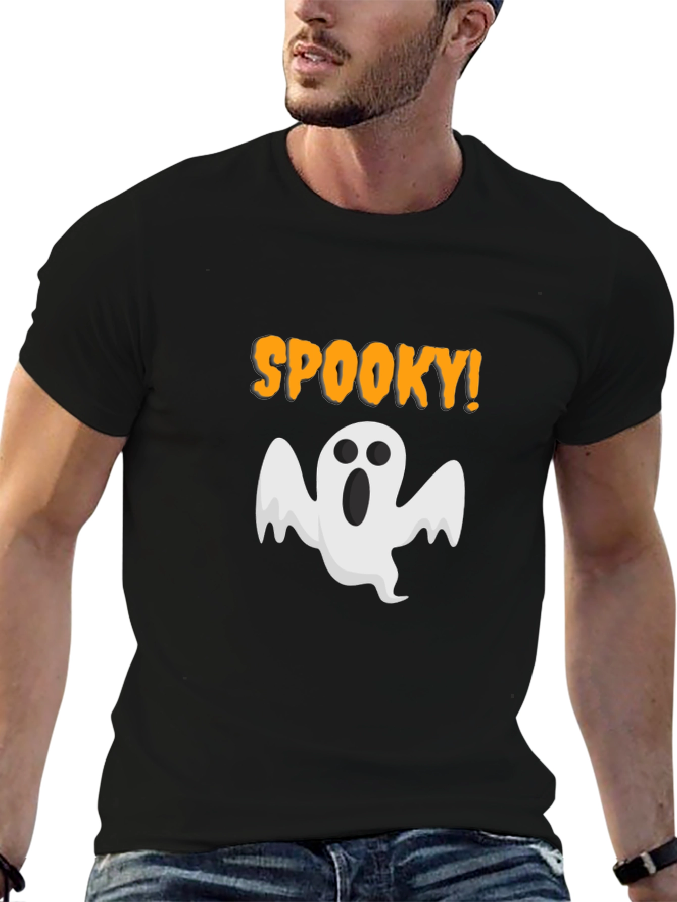 Spooky Ghost Graphic T-Shirt - Halloween Tee