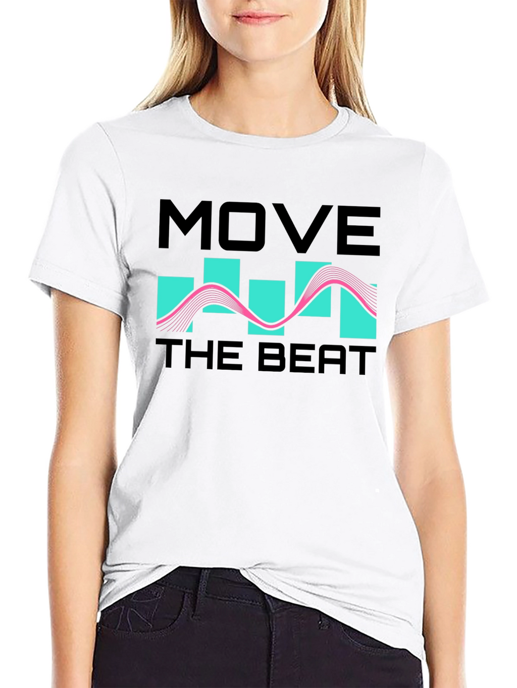 Move The Beat Black Graphic T-Shirt