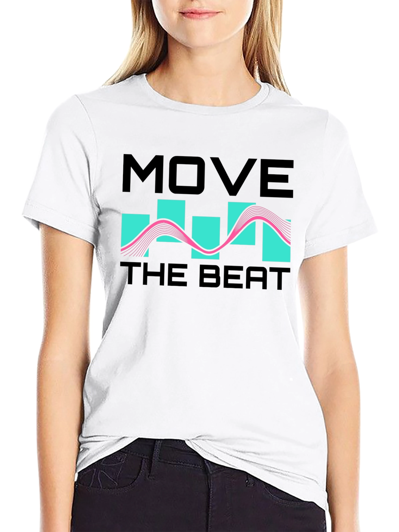 Move The Beat Black Graphic T-Shirt