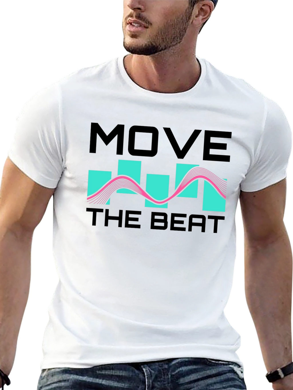 Move The Beat Black Graphic T-Shirt