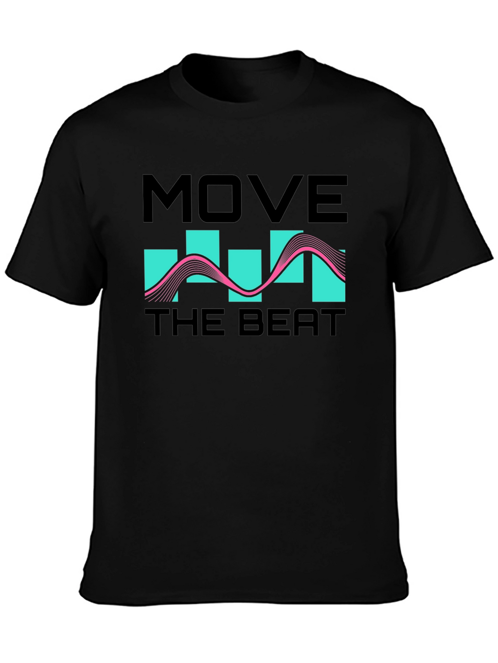 Move The Beat Black Graphic T-Shirt