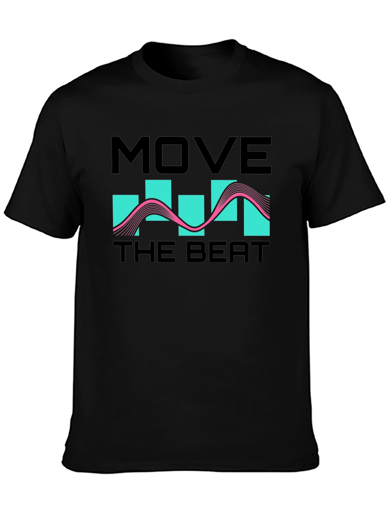 Move The Beat Black Graphic T-Shirt