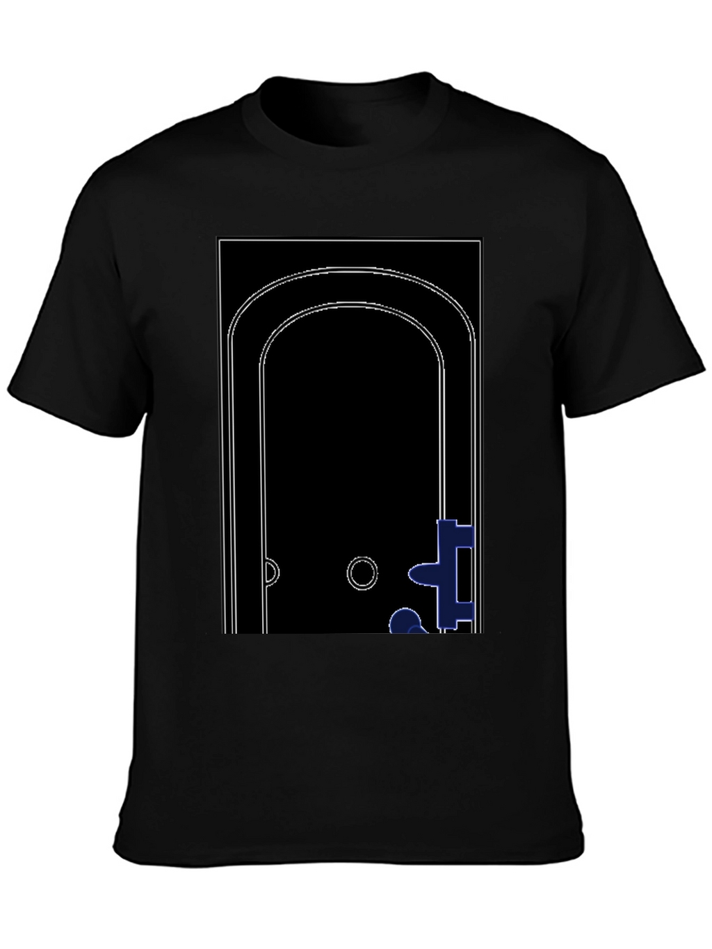 Abstract Doorway Graphic Tee - Modern Black T-Shirt