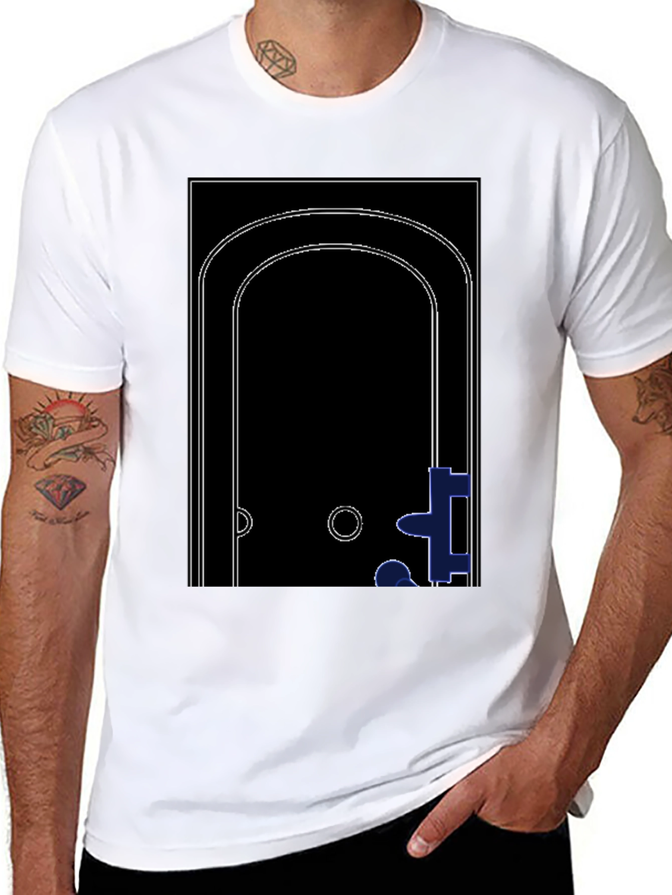 Abstract Doorway Graphic Tee - Modern Black T-Shirt