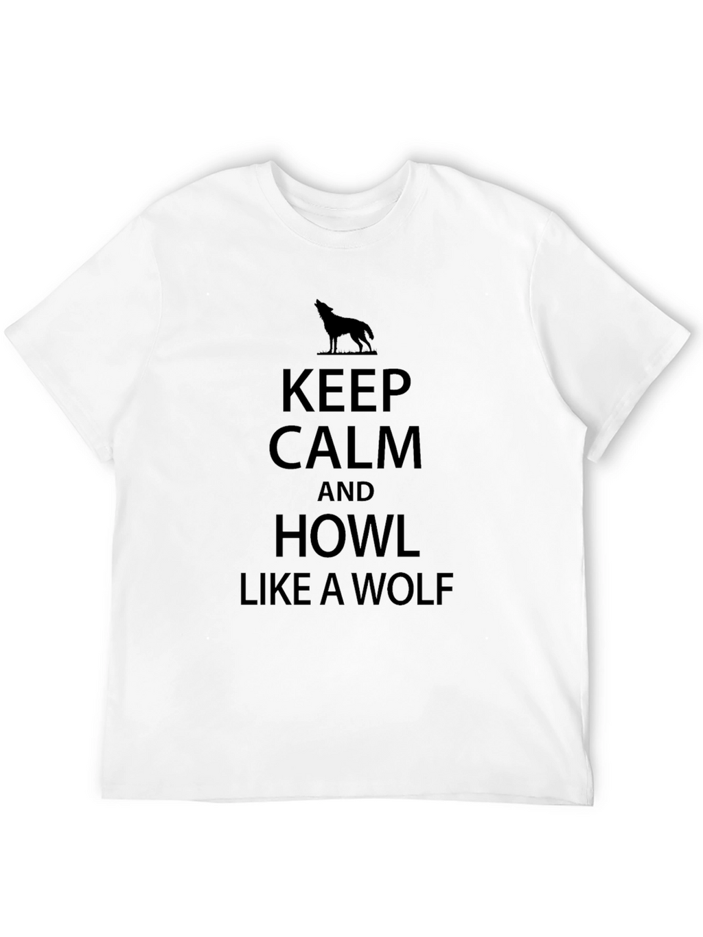 Keep Calm Howl Like a Wolf Black T-Shirt