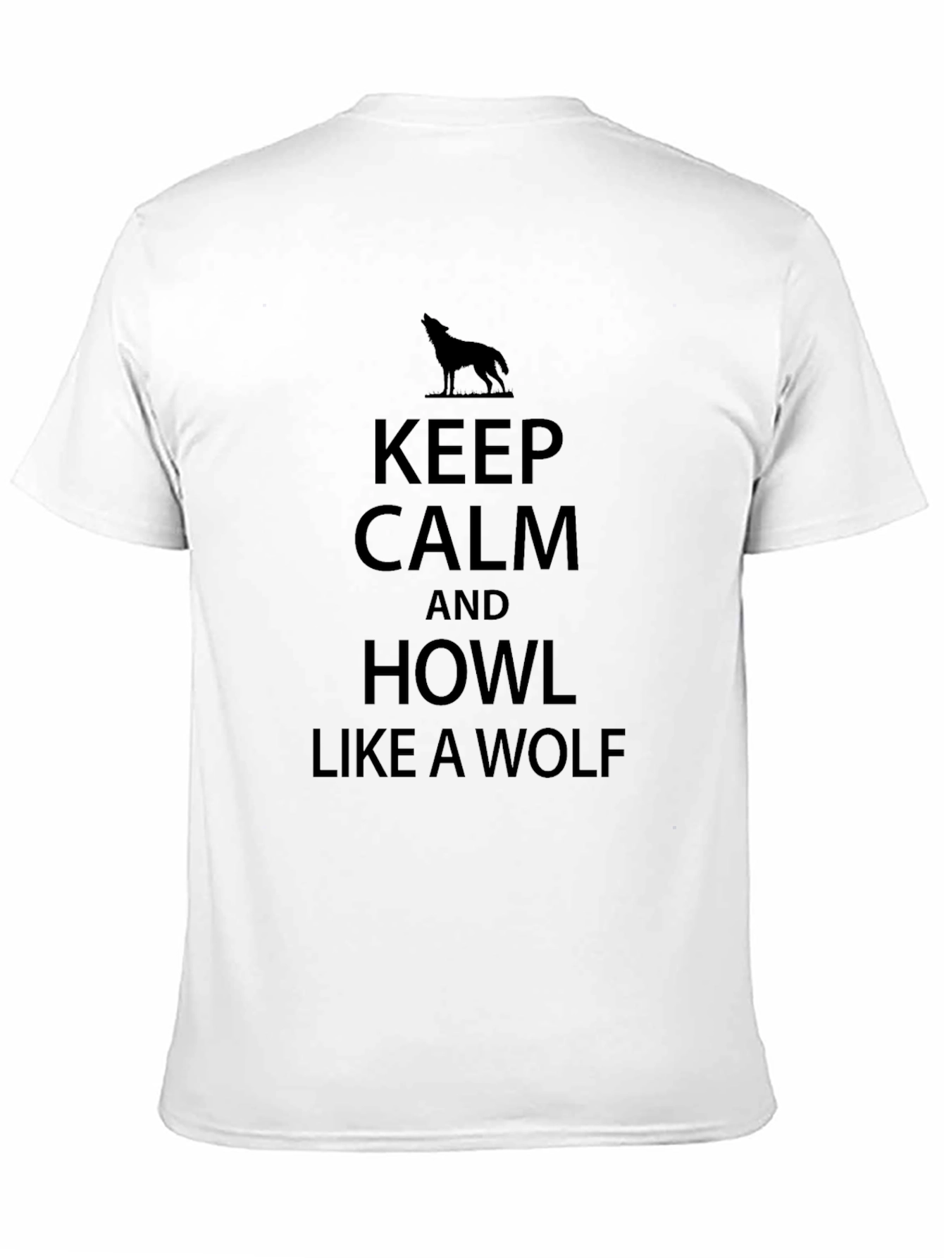 Keep Calm Howl Like a Wolf Black T-Shirt
