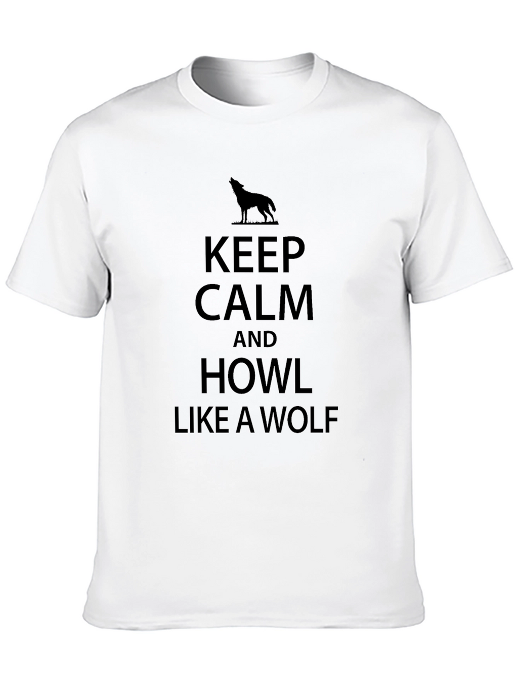 Keep Calm Howl Like a Wolf Black T-Shirt