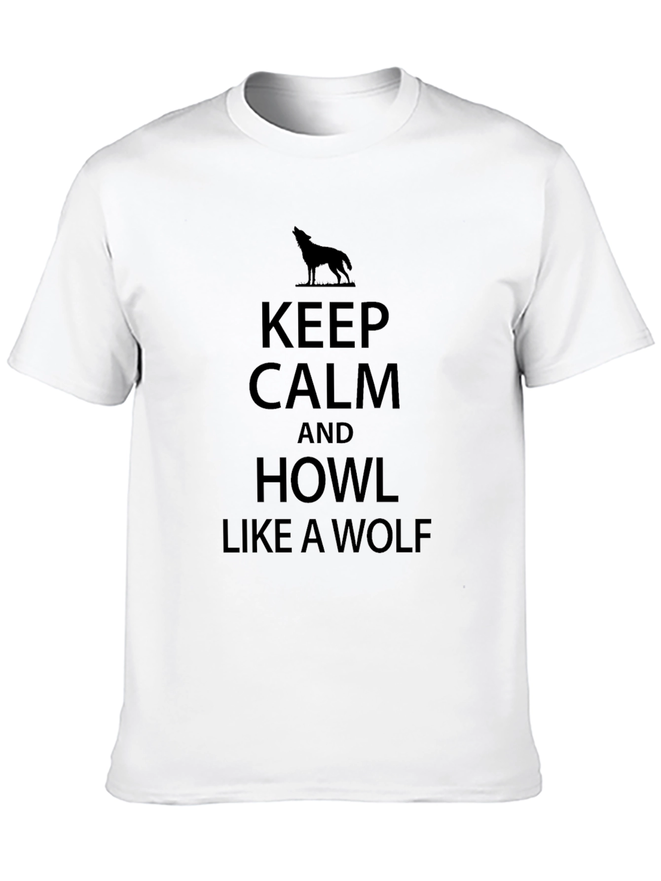 Keep Calm Howl Like a Wolf Black T-Shirt