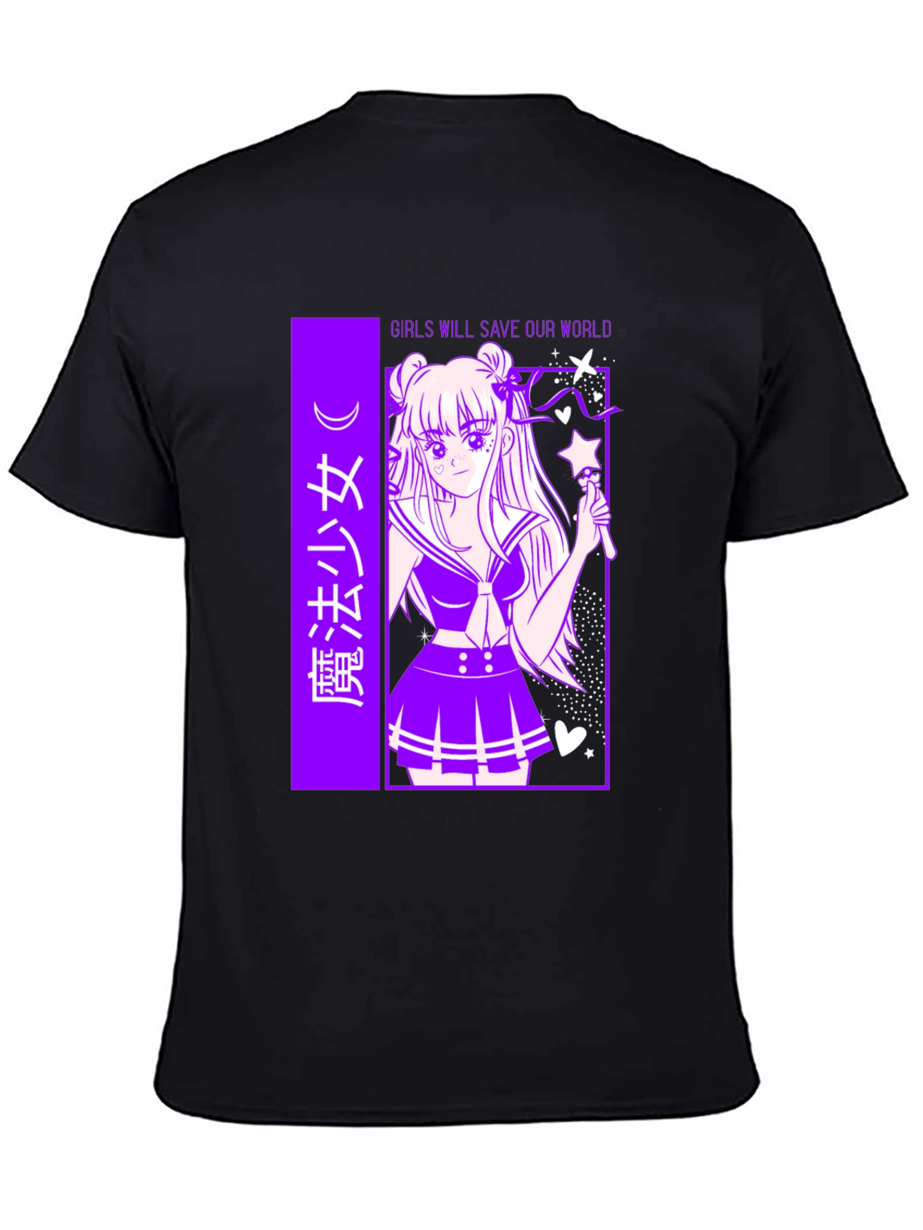 Anime Graphic T-Shirt - Girls Save Our World