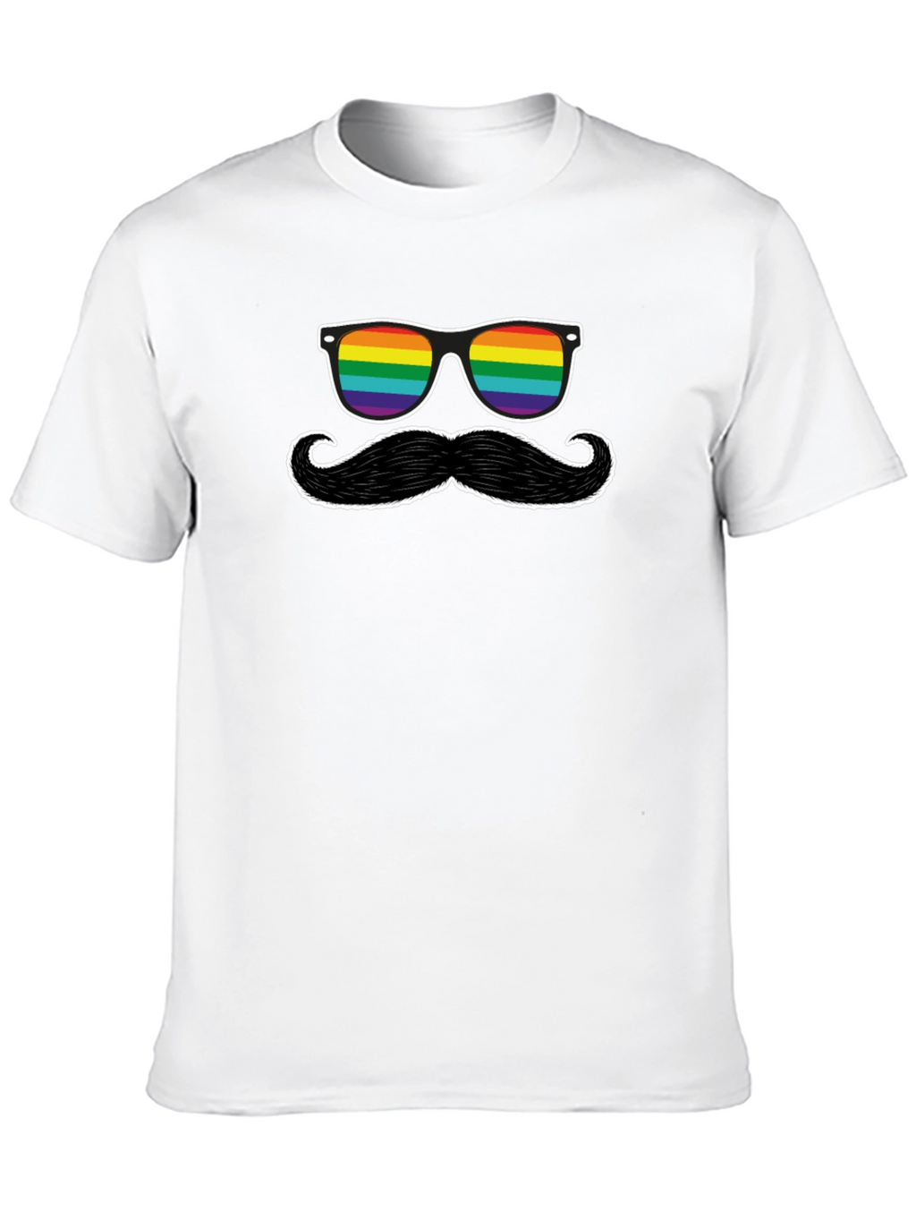Rainbow Sunglasses and Mustache Graphic Tee
