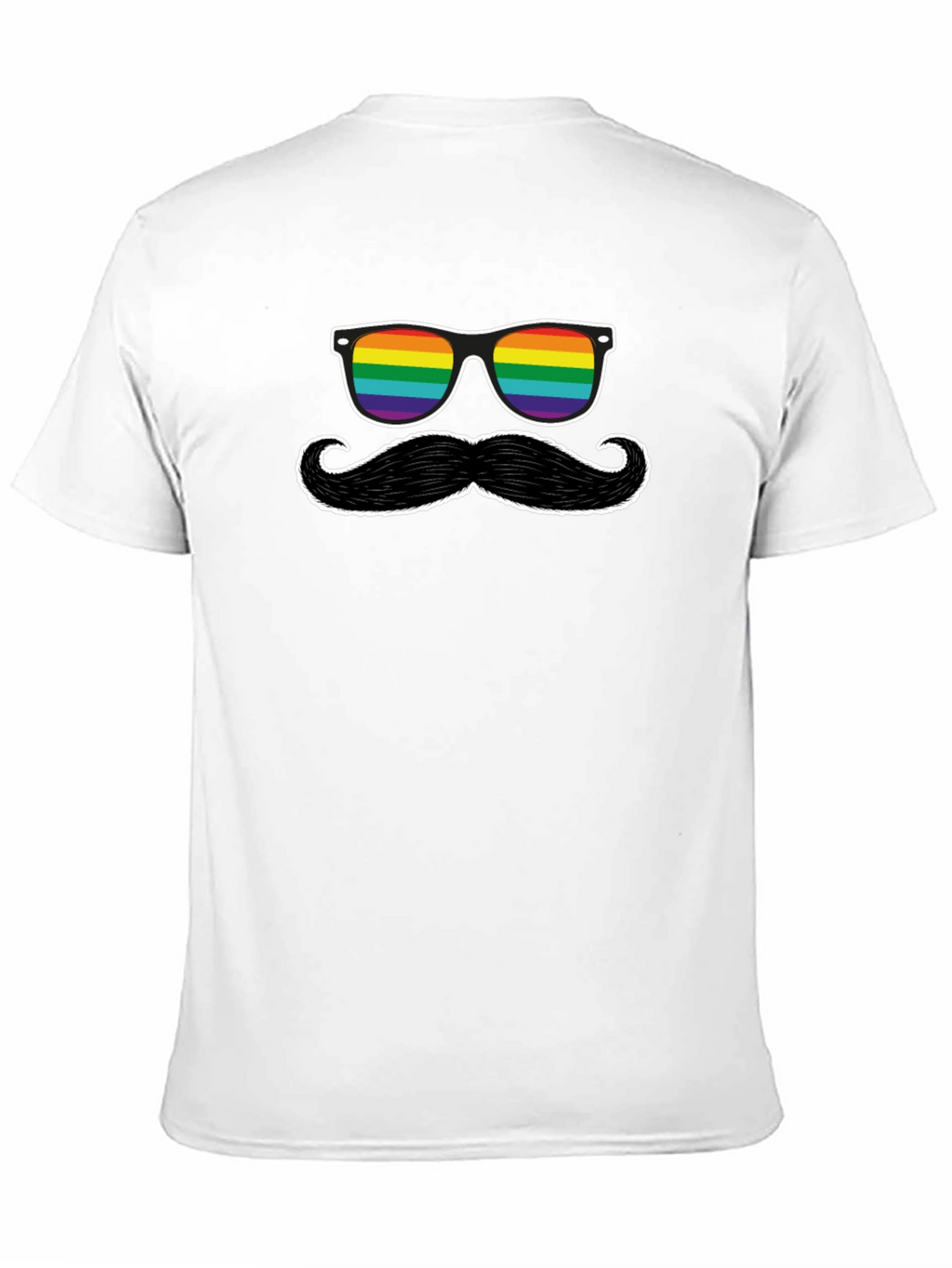Rainbow Sunglasses and Mustache Graphic Tee