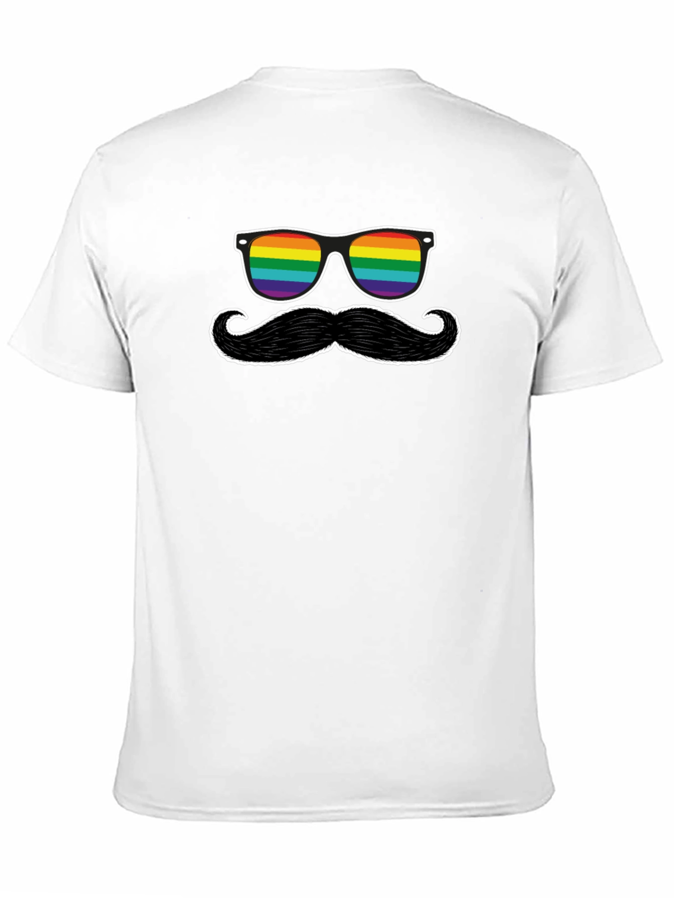Rainbow Sunglasses and Mustache Graphic Tee