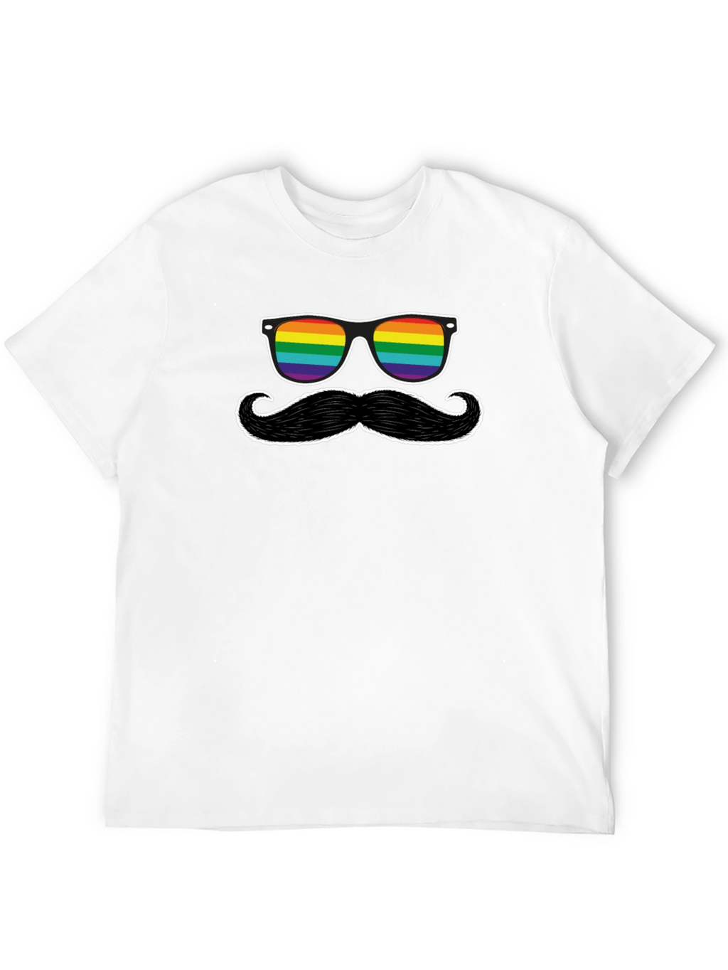 Rainbow Sunglasses and Mustache Graphic Tee