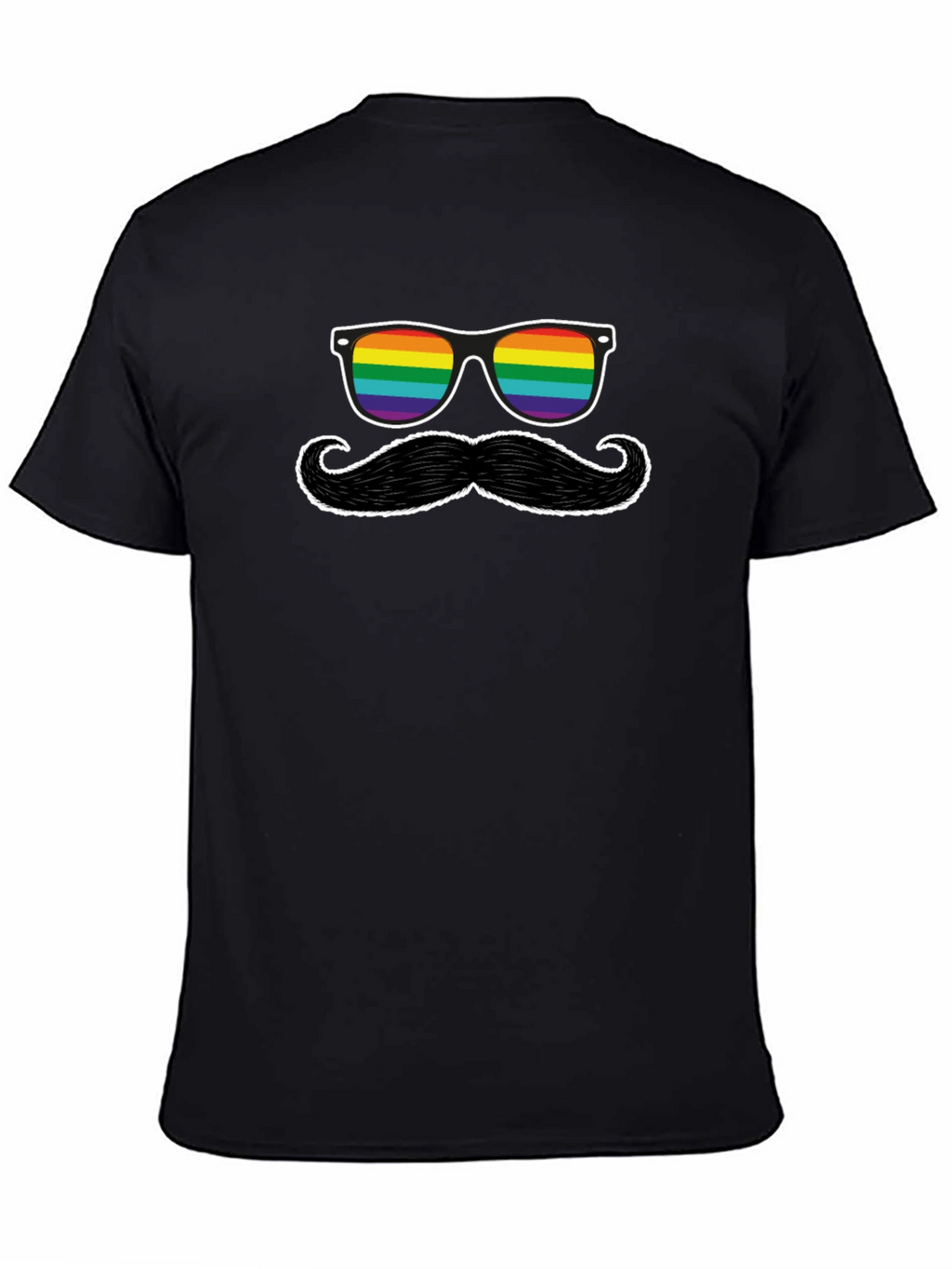 Rainbow Sunglasses and Mustache Graphic Tee