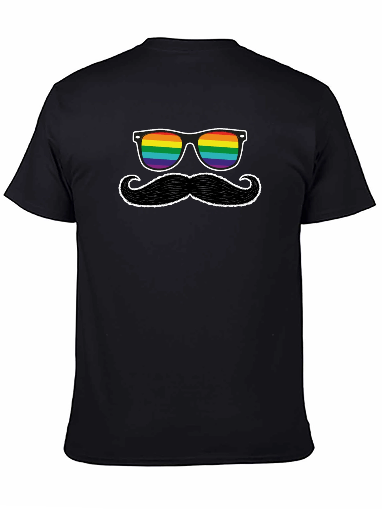 Rainbow Sunglasses and Mustache Graphic Tee