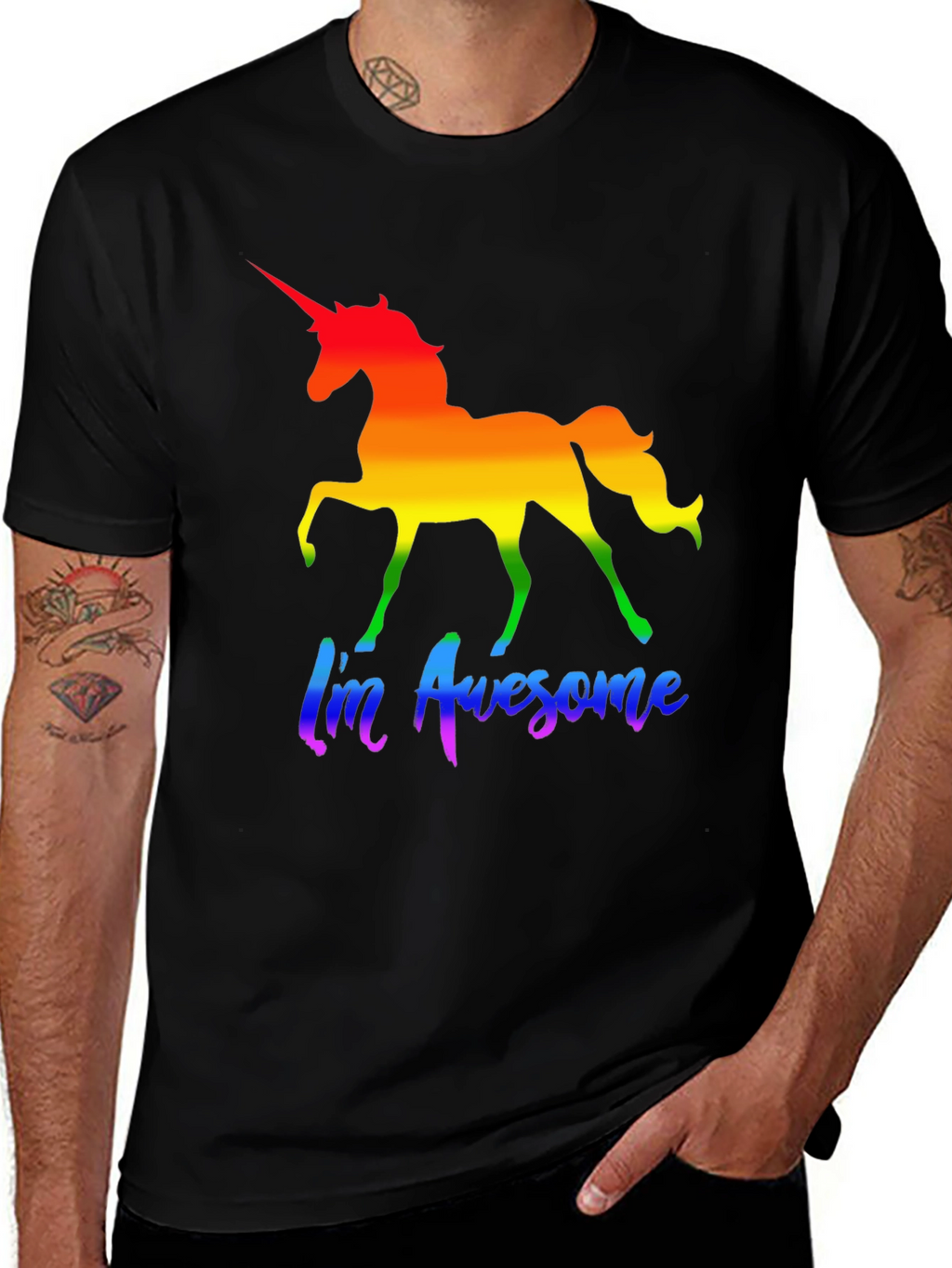 Rainbow Unicorn Im Awesome T-Shirt